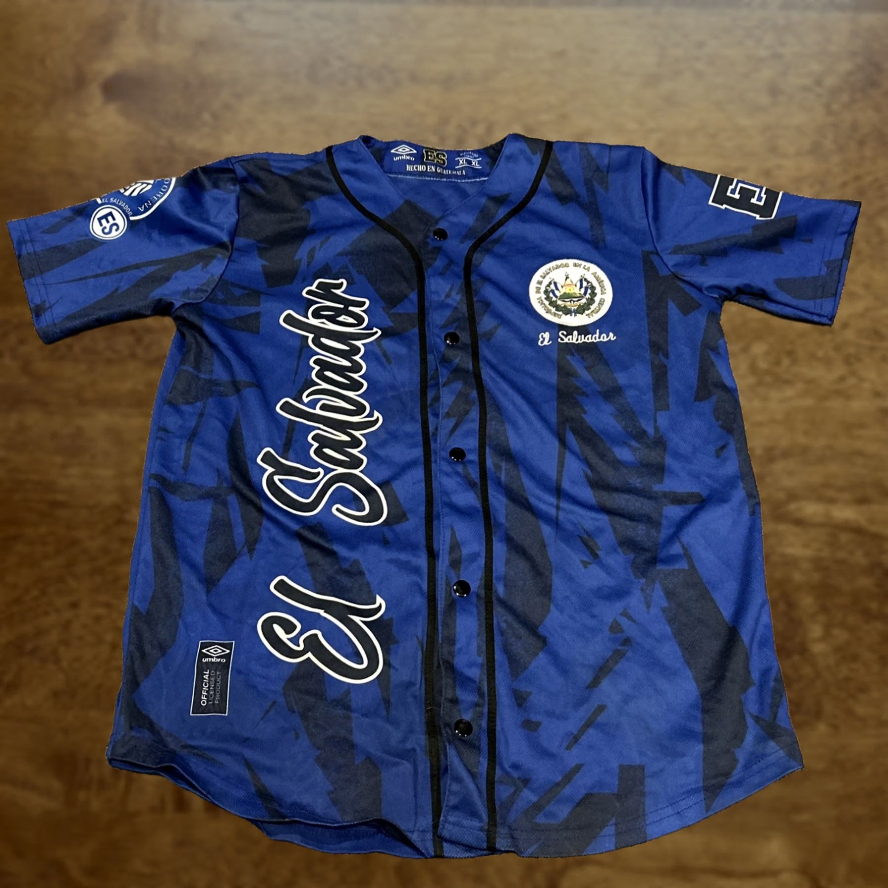 Vintage El Salvador Short Sleeve Button-Up Baseball Jersey Shirt Men’s XL Blue Solid Vintage? No (based on data) Size US XL / EU 56 / 4 - 1 Thumbnail