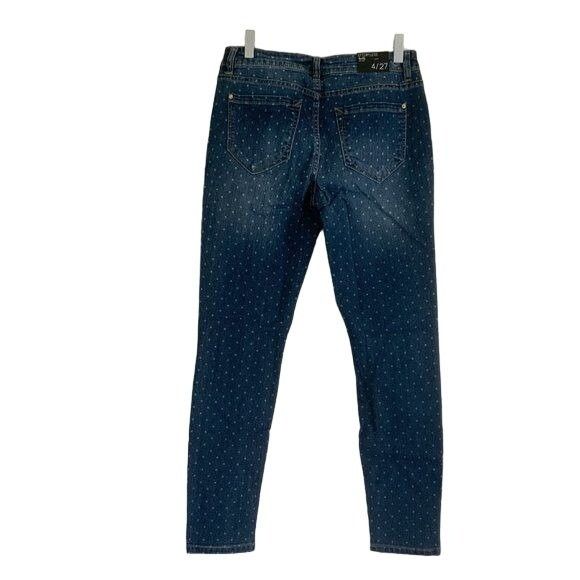 Other Kensie Dark Blue Dot Print Ankle Length Jeans Size 27" / US 4 / IT 40 - 4 Thumbnail