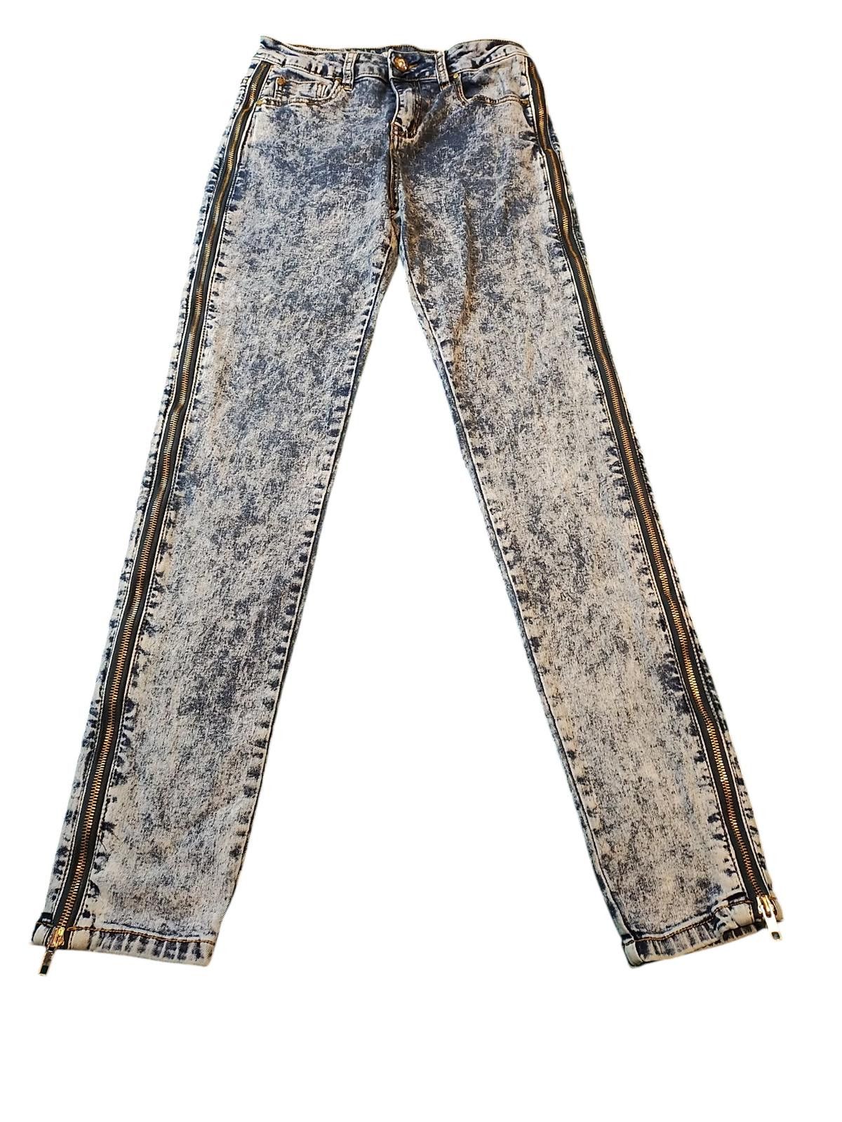 Designer K Jordan Women's Skinny Jeans with Side Zippers Size 30" / US 8 / IT 44 - 2 Thumbnail
