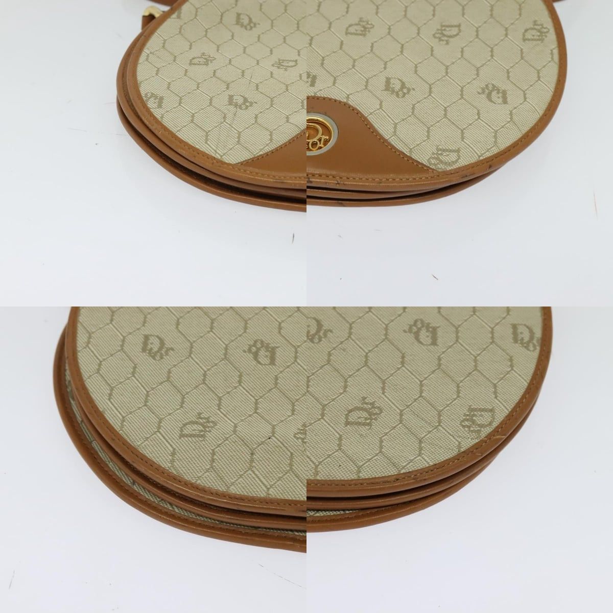 Dior DIOR Honeycomb Canvas Shoulder Bag Pvc Beige Gold Size ONE SIZE - 10 Thumbnail