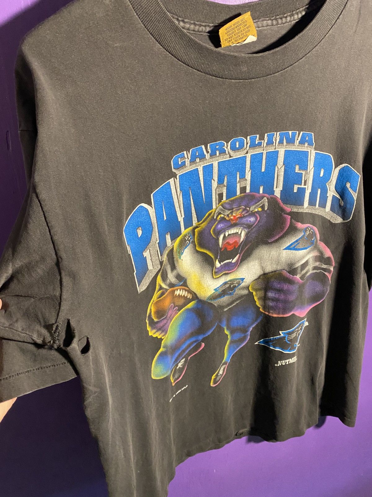 Nutmeg Vintage 1993 Nutmeg Carolina Panthers mascot t-shirt Size US L / EU 52-54 / 3 - 3 Thumbnail