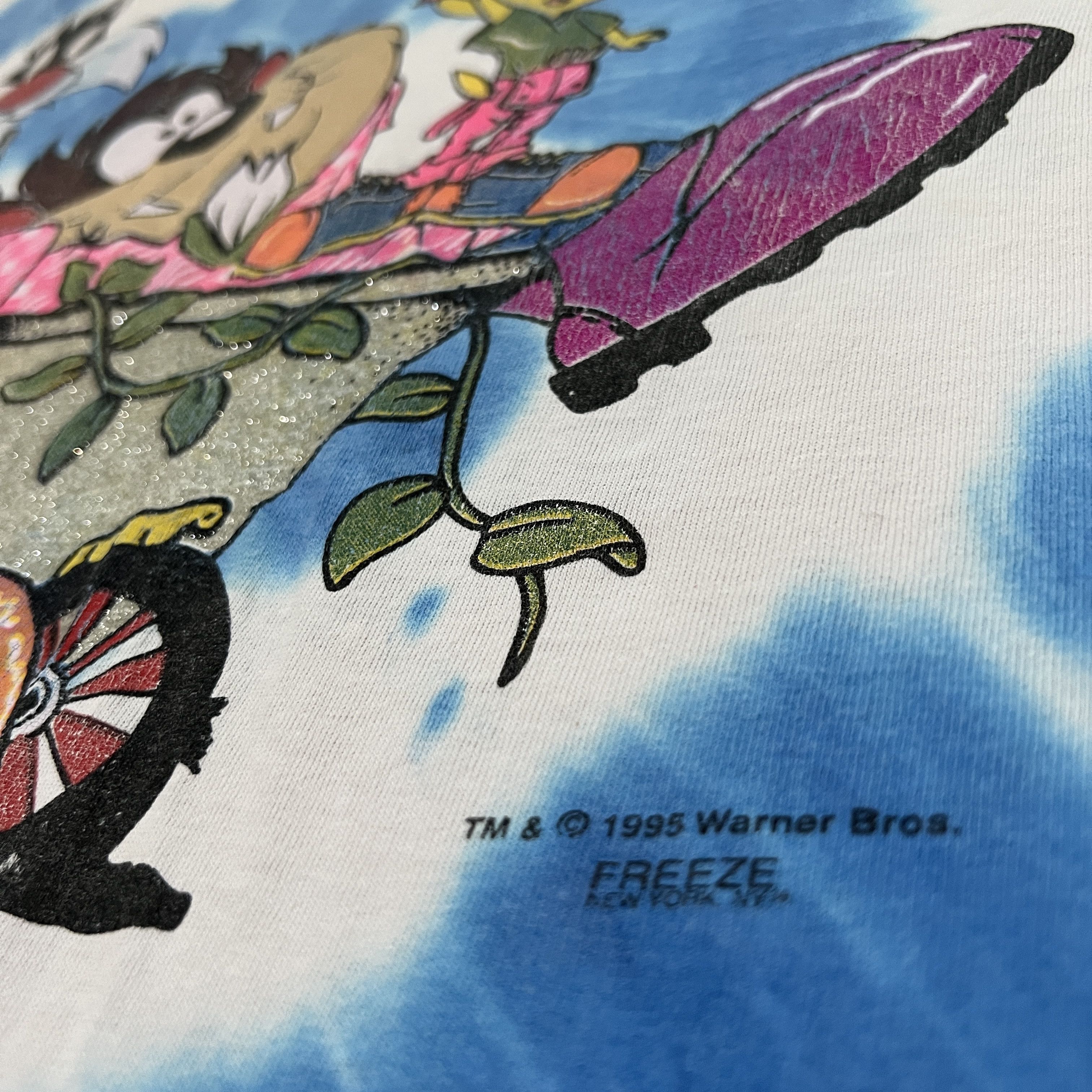 Disney Vintage 90s Looney Tunes Tee Freeze Tweety Taz Tie Dye Size US XL / EU 56 / 4 - 6 Thumbnail