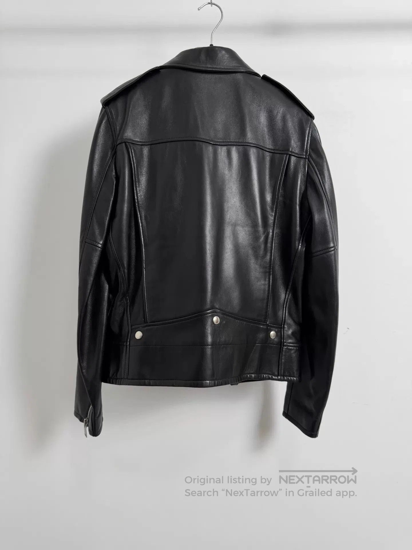 Saint Laurent Paris Black Leather Biker Jacket. Size US M / EU 48-50 / 2 - 2 Thumbnail