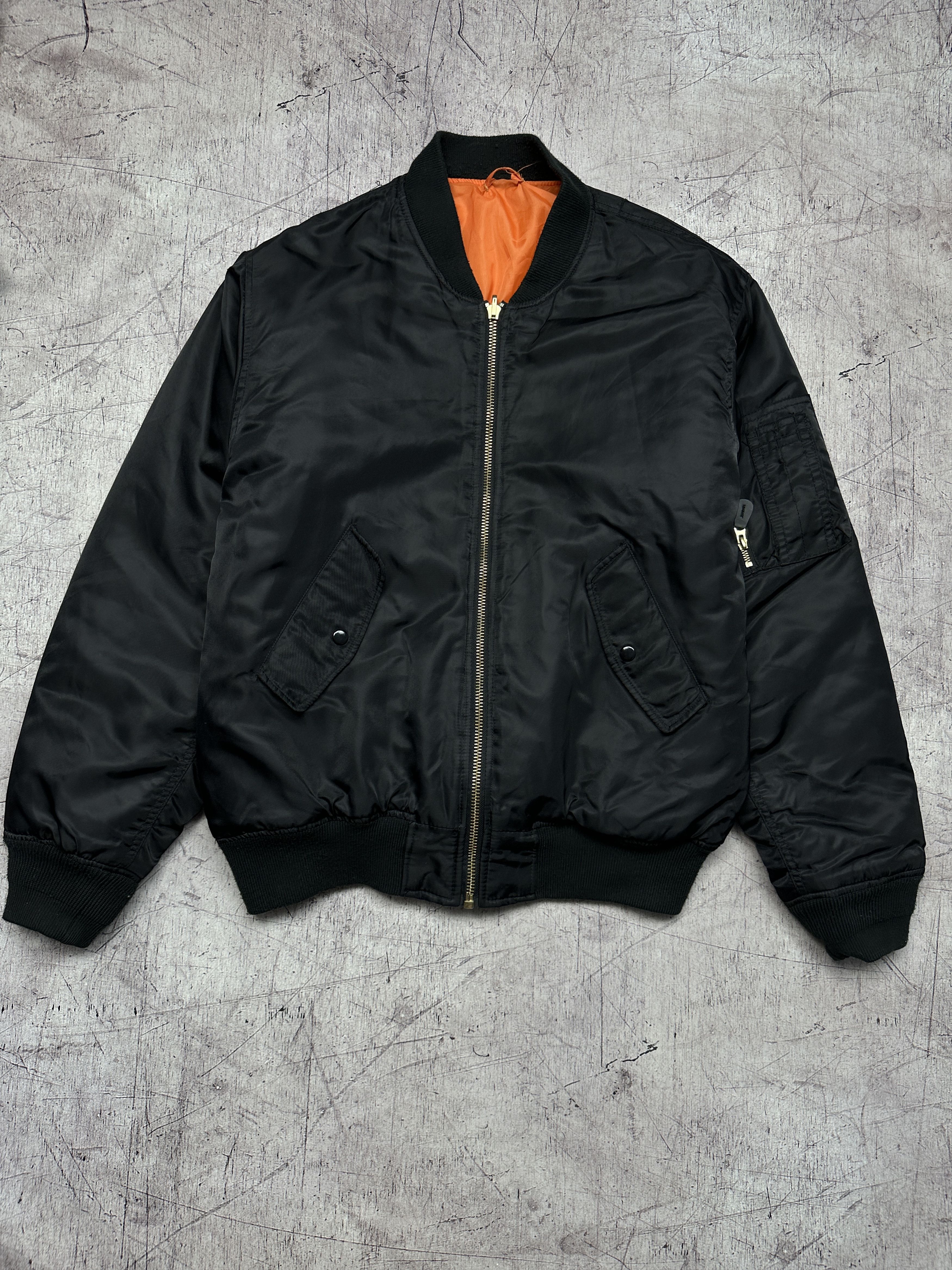 Vintage Vintage MA 1 Bomber Jacket Military Flyers Nylon Size US L / EU 52-54 / 3 - 1 Thumbnail