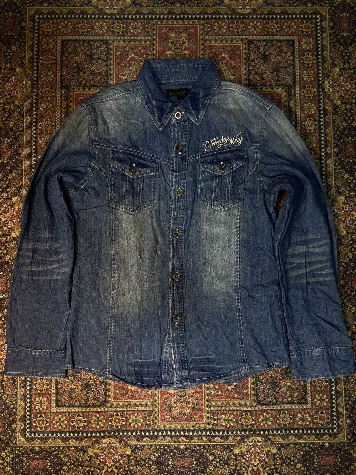 In The Attic In The Attic Denim Button Up Shirt Size US M / EU 48-50 / 2 - 1 Thumbnail