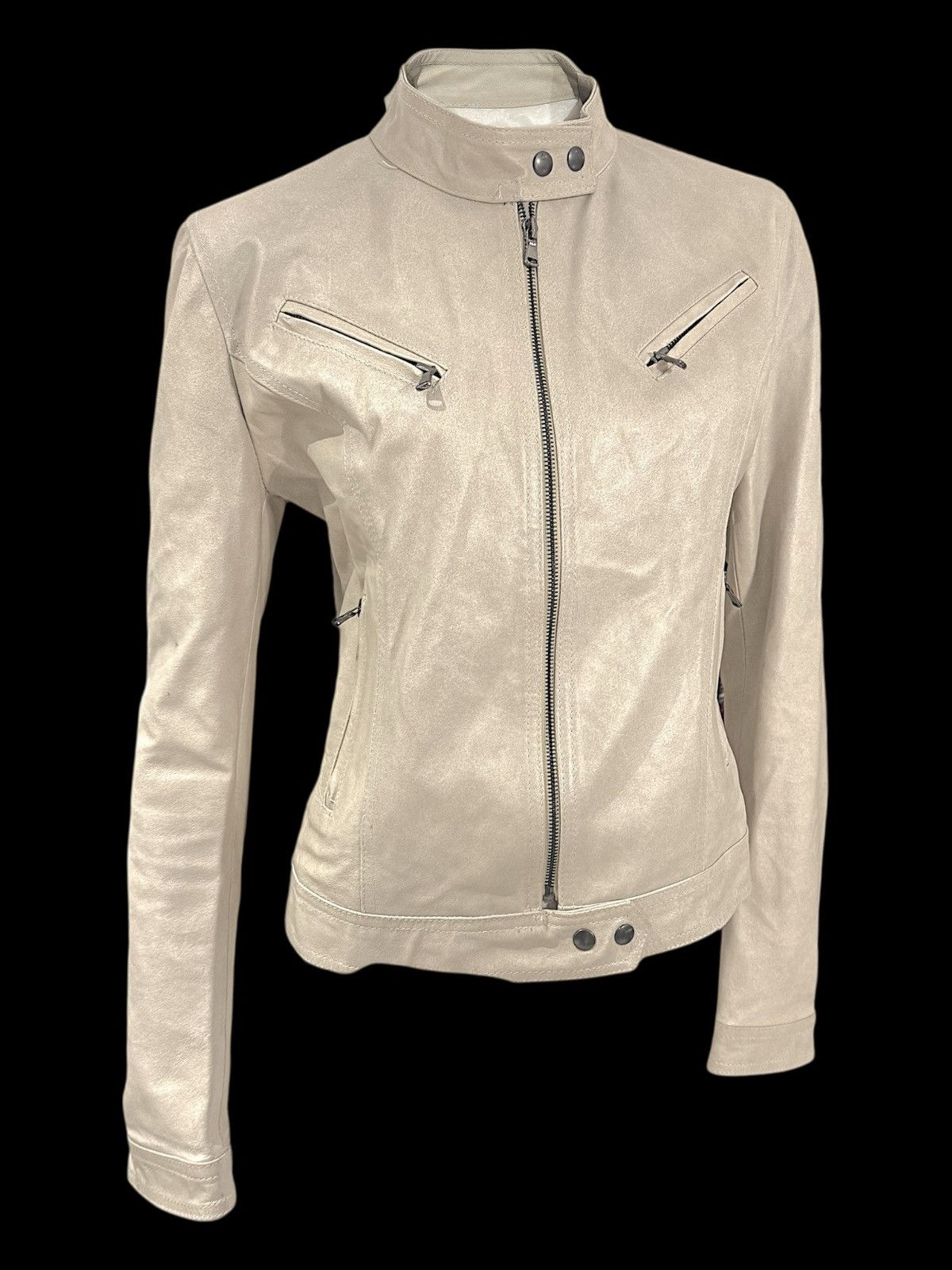 Vintage slim y2k leather jacket skinny