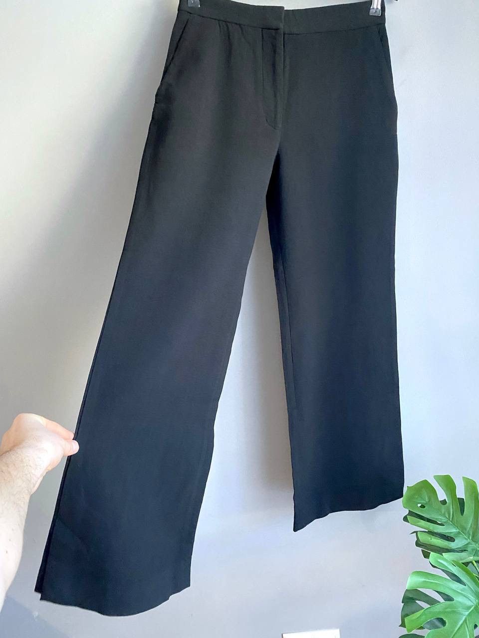 Stella McCartney Stella McCartney Women's Black Wool Wid-Leg Solid Pants, 44 Size 30" / US 8 / IT 44 - 8 Thumbnail