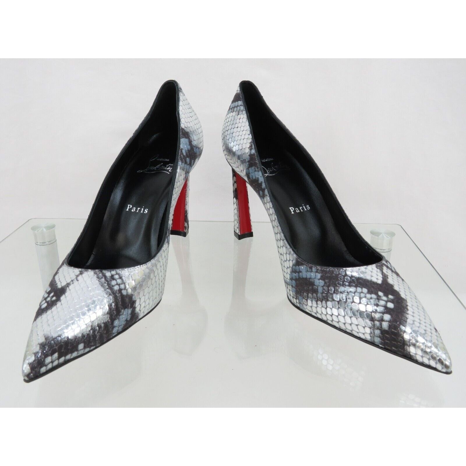 Christian Louboutin CONDORA 85 METALLIC SNAKE LEATHER POINTED TOE PUMPS 39.5 Size US 9.5 / IT 39.5 - 6 Thumbnail