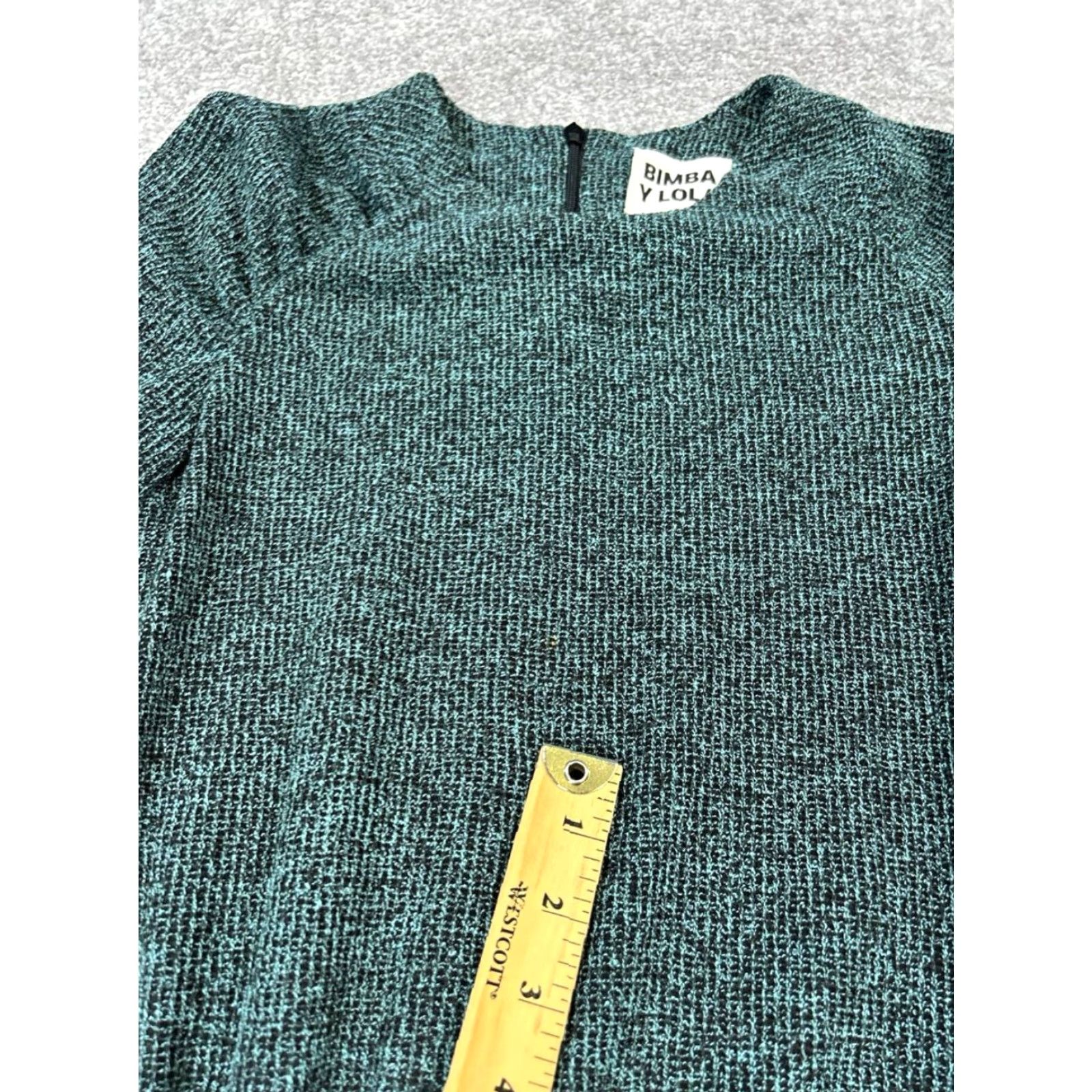 BIMBA Y LOLA BIMBA Y LOLA Dress Womens Small Green Knit A-Line Pencil Sheath Short Dress Casual 90s ? Size S / US 4 / IT 40 - 4 Thumbnail