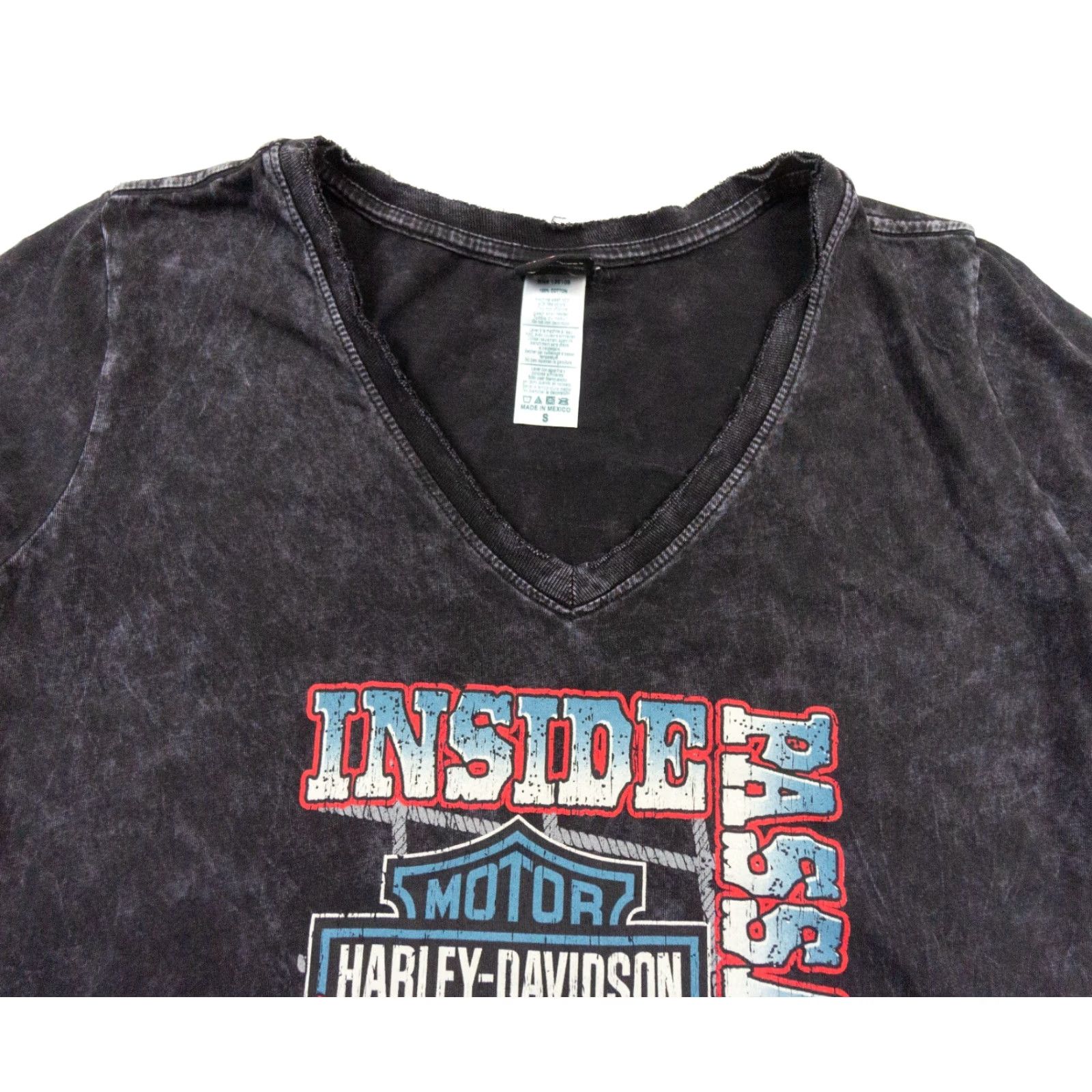 Harley Davidson Harley-Davidson Shirt Women’s V-Neck Short Sleeve Small Black Cotton Knit Motorcycle Tee Ladies Womens Size S / US 4 / IT 40 - 2 Thumbnail