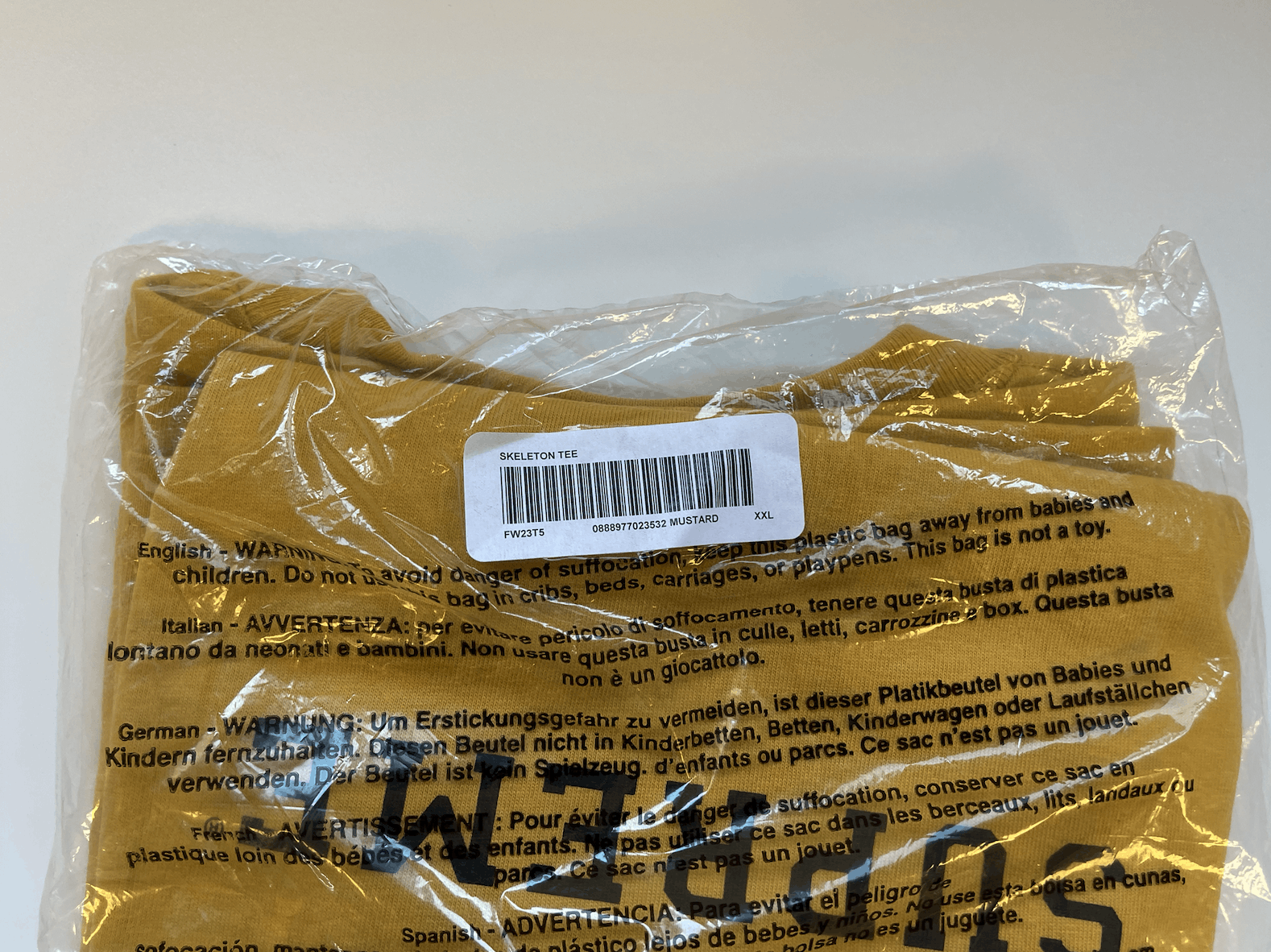 Supreme Supreme Skeleton Tee Mustard XXL Size US XXL / EU 58 / 5 - 3 Thumbnail