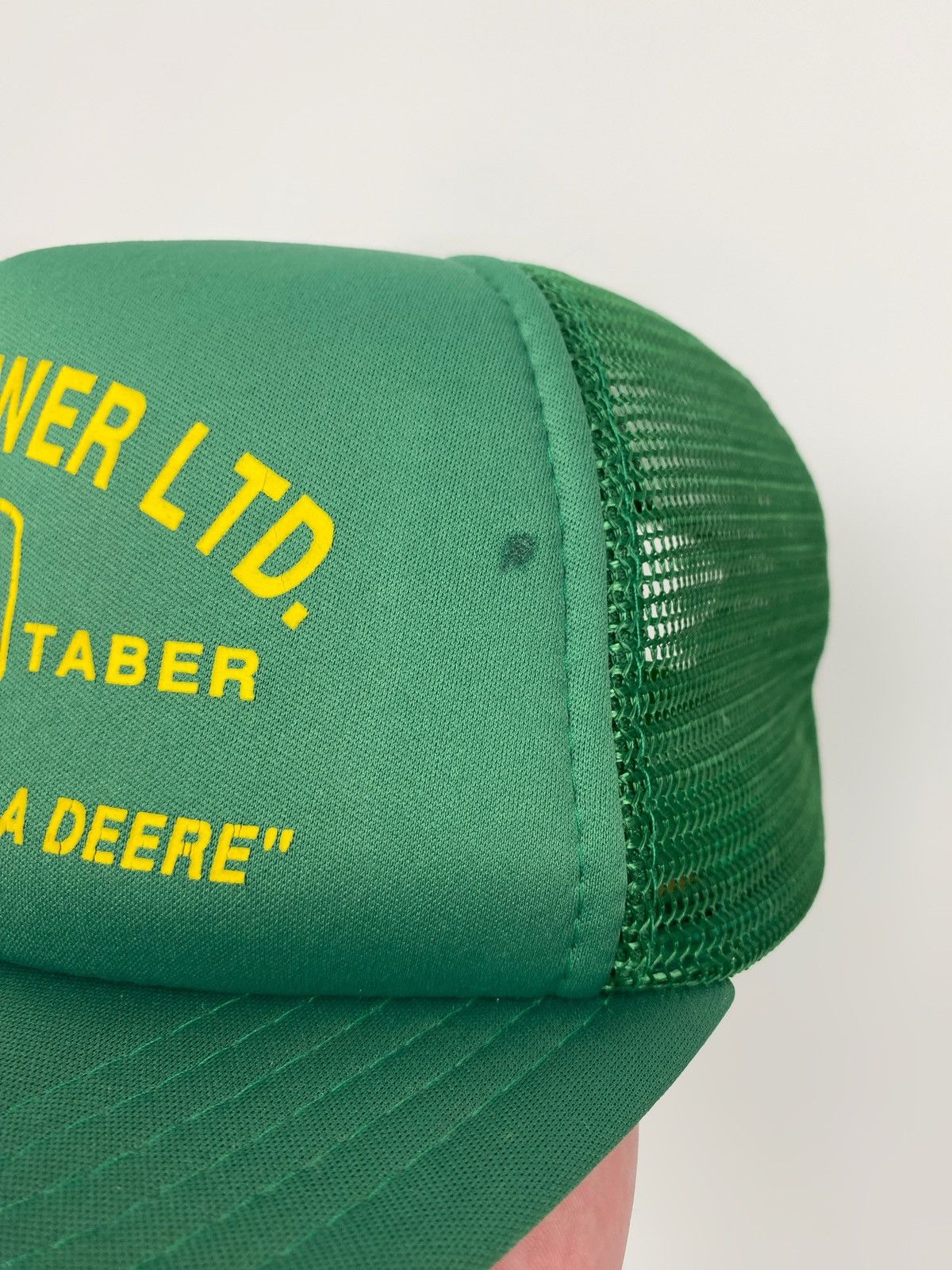 John Deere 1990’s Vintage John Deere Logo Quote Foam Mesh Trucker Hat Size ONE SIZE - 6 Thumbnail