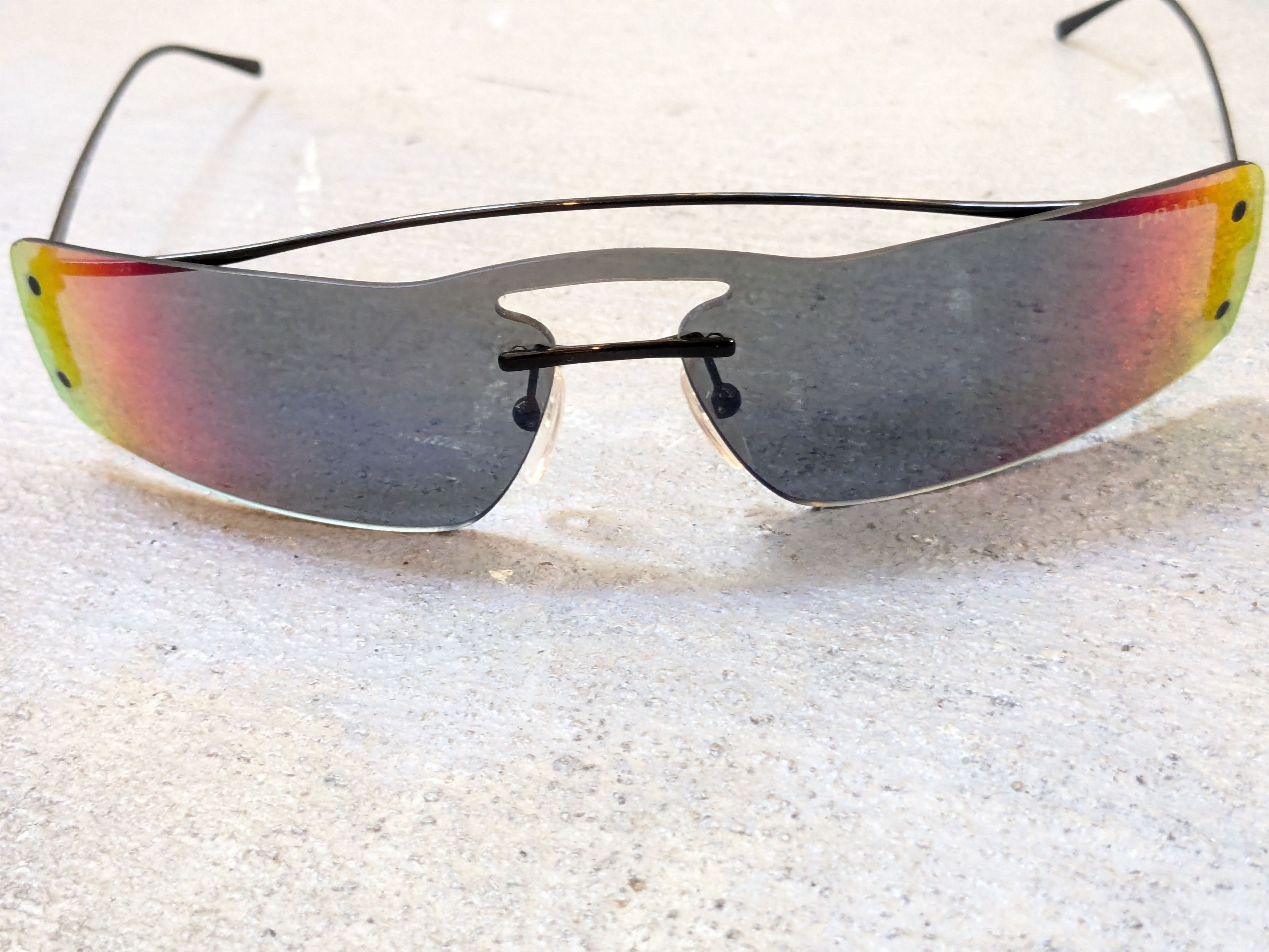 Prada Prada Sunglasses SPR61V Rainbow Mirrored Wire Rimless Size ONE SIZE - 4 Thumbnail