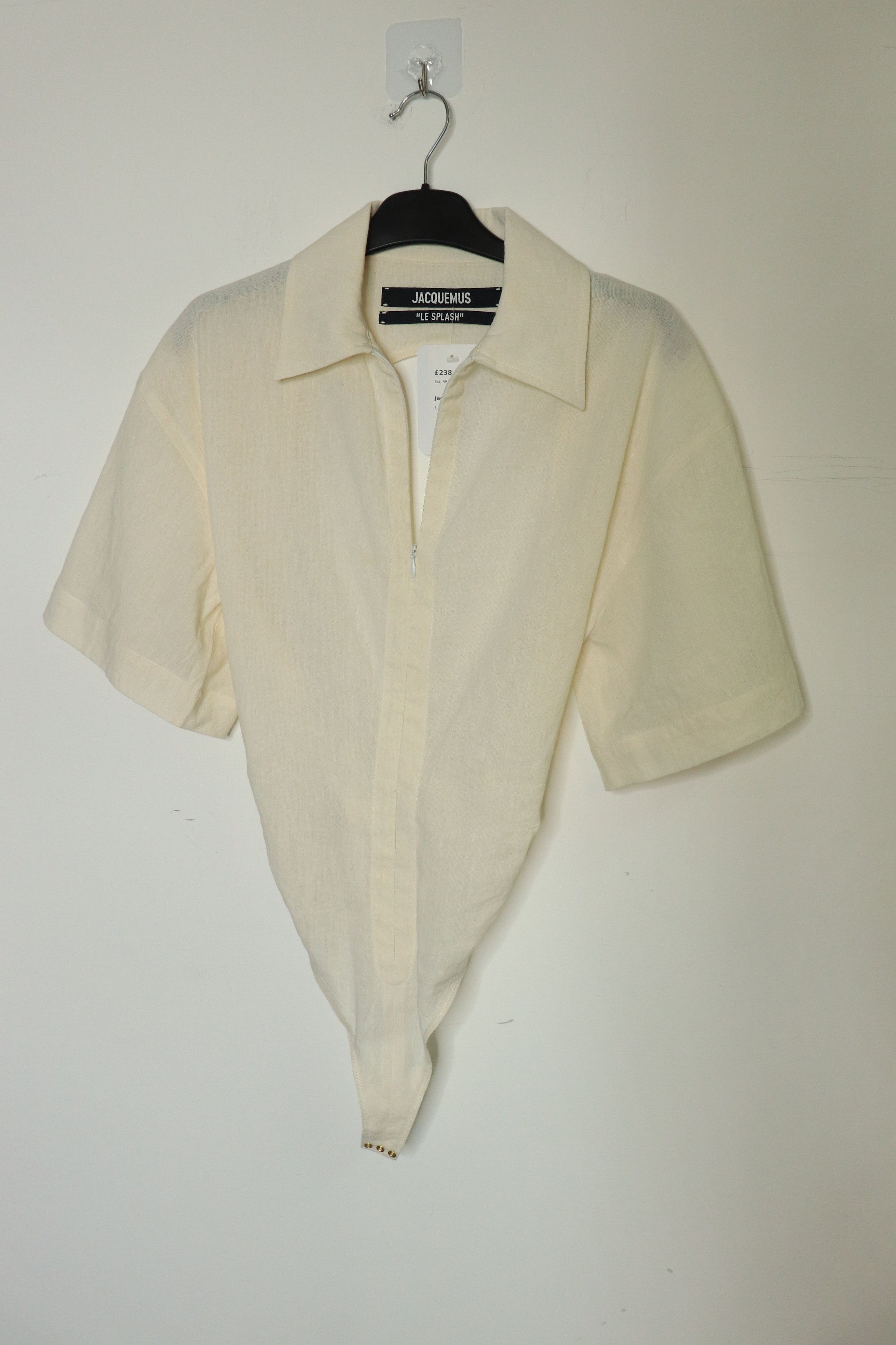 Jacquemus Cream zip-up le splash bodysuit - UK 6 Size 26" / US 2 / IT 38 - 1 Thumbnail