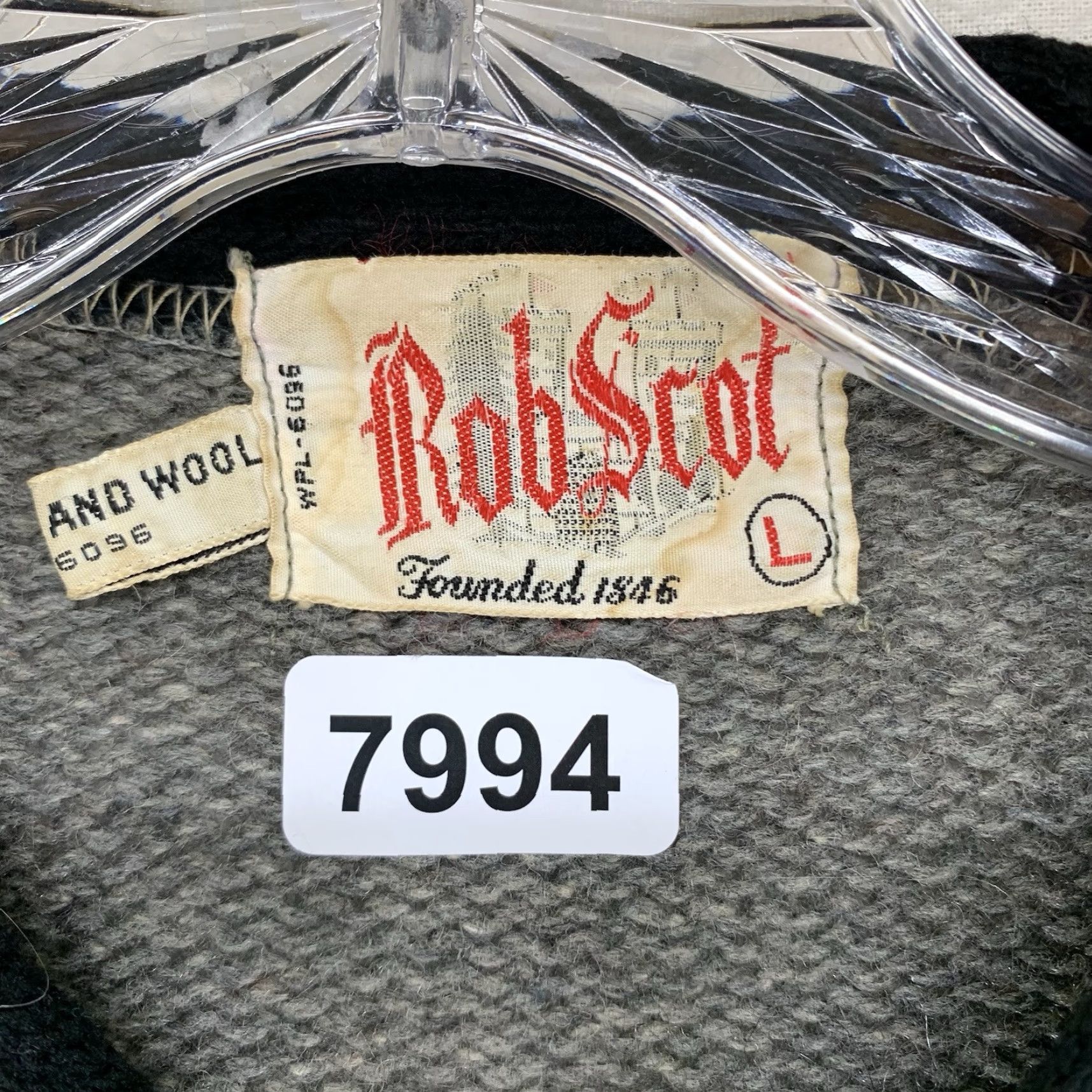 Vintage VINTAGE Rob Scot Men's Sweater Cardigan Wool L Gray Knitted 80s Bohemian Casual Size US L / EU 52-54 / 3 - 5 Thumbnail