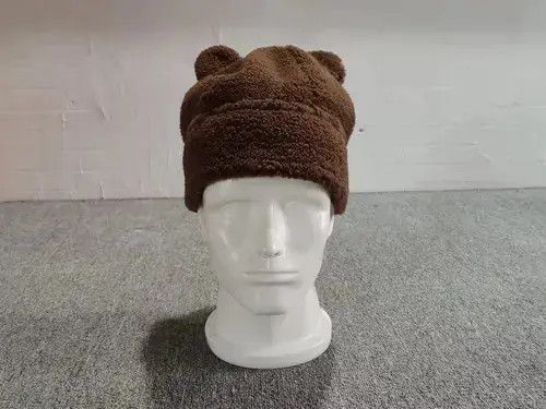 Other Bear Ears Fleece Beanie Hat Brown Color Size S/M Size ONE SIZE - 3 Thumbnail