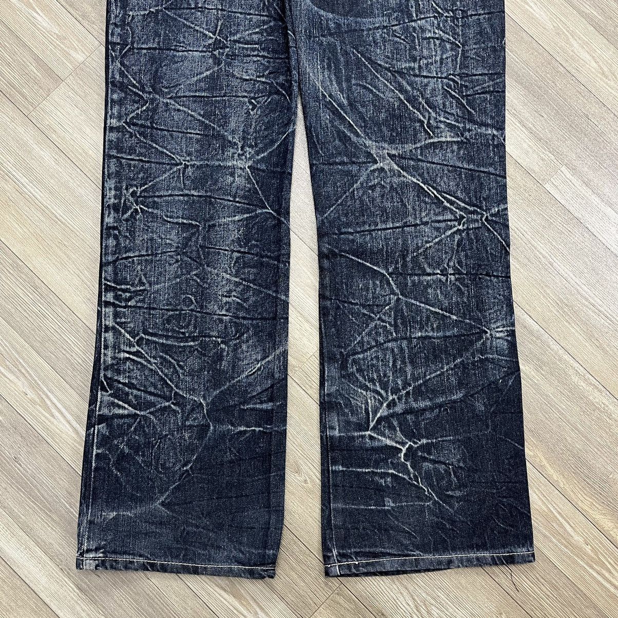 If Six Was Nine × Le Grande Bleu (L.G.B.) × Tornado Mart Y2K Wild Life Faded Lightning Desain Skull Bones Jeans Size US 31 - 11 Thumbnail