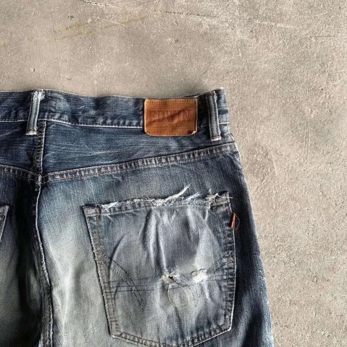 Vintage THRASHED‼️Vintage Edwin 505 Jeans Distressed Denim Pants Size US 36 / EU 52 - 15 Thumbnail