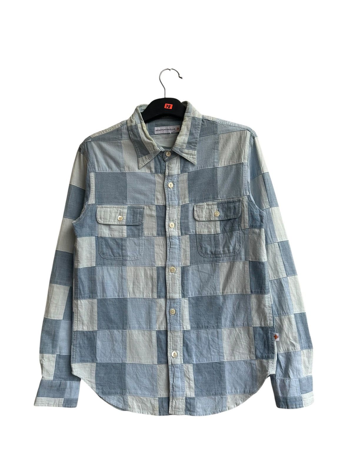 Head Porter Head Porter Plus Patchwork Button-Up — Blue/White Check Size US M / EU 48-50 / 2 - 1 Thumbnail