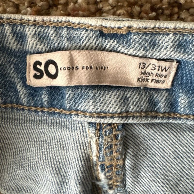 Other SO High Rise Kick Flare Women's sz13 Medium Wash Denim Jeans Size 31" - 3 Thumbnail