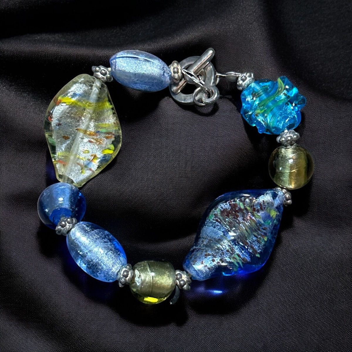 Other Chunky art glass beaded stretch toggle bracelet Size ONE SIZE - 1 Thumbnail