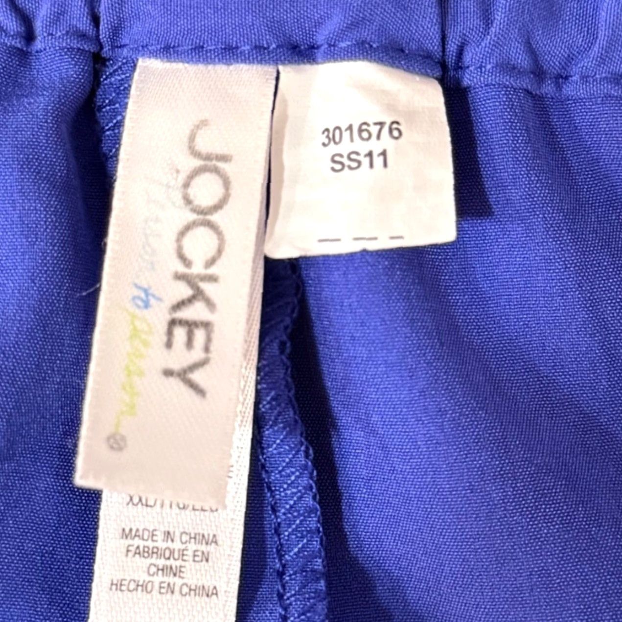 Jockey Jockey XL (Plus) Straight Leg Pants Blue Elastic Waist 40x32 Work Scrub 22W 40" Inseam Regular Rise High Front Button Zip Pockets Chino Size 40" / US 18 - 4 Thumbnail