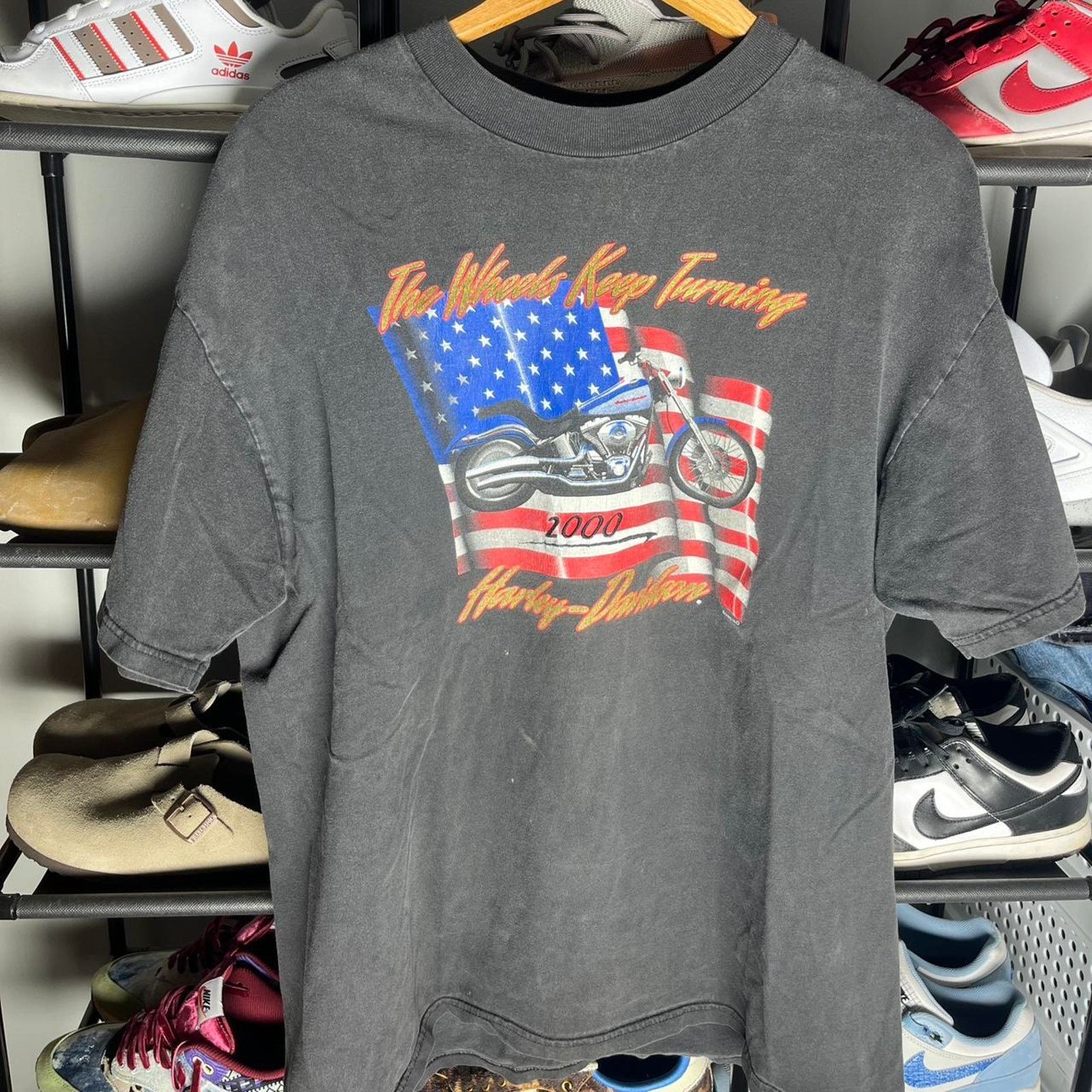 Harley Davidson Vintage Faded Black Harley Davidson Shirt Size US XL / EU 56 / 4 - 1 Thumbnail