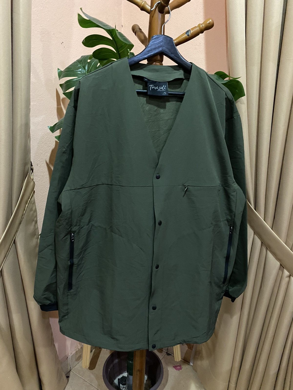 Other Travel Shell Lightweight Jacket - Olive Green Button-Up Size US XL / EU 56 / 4 - 3 Thumbnail