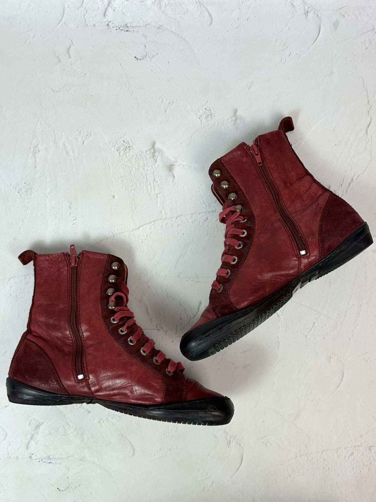 Vintage Vintage Burgundy Hi Top Boots Size US 9.5 / IT 39.5 - 6 Thumbnail