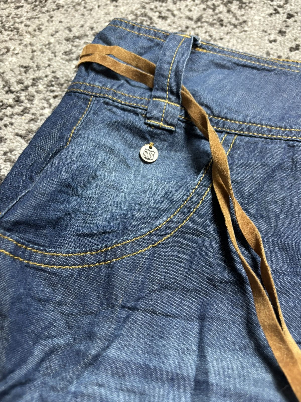 Japanese Brand × Vintage Vintage Y2K Inside women baggy denim mini skirt Size 34" / US 12 / IT 48 - 3 Thumbnail