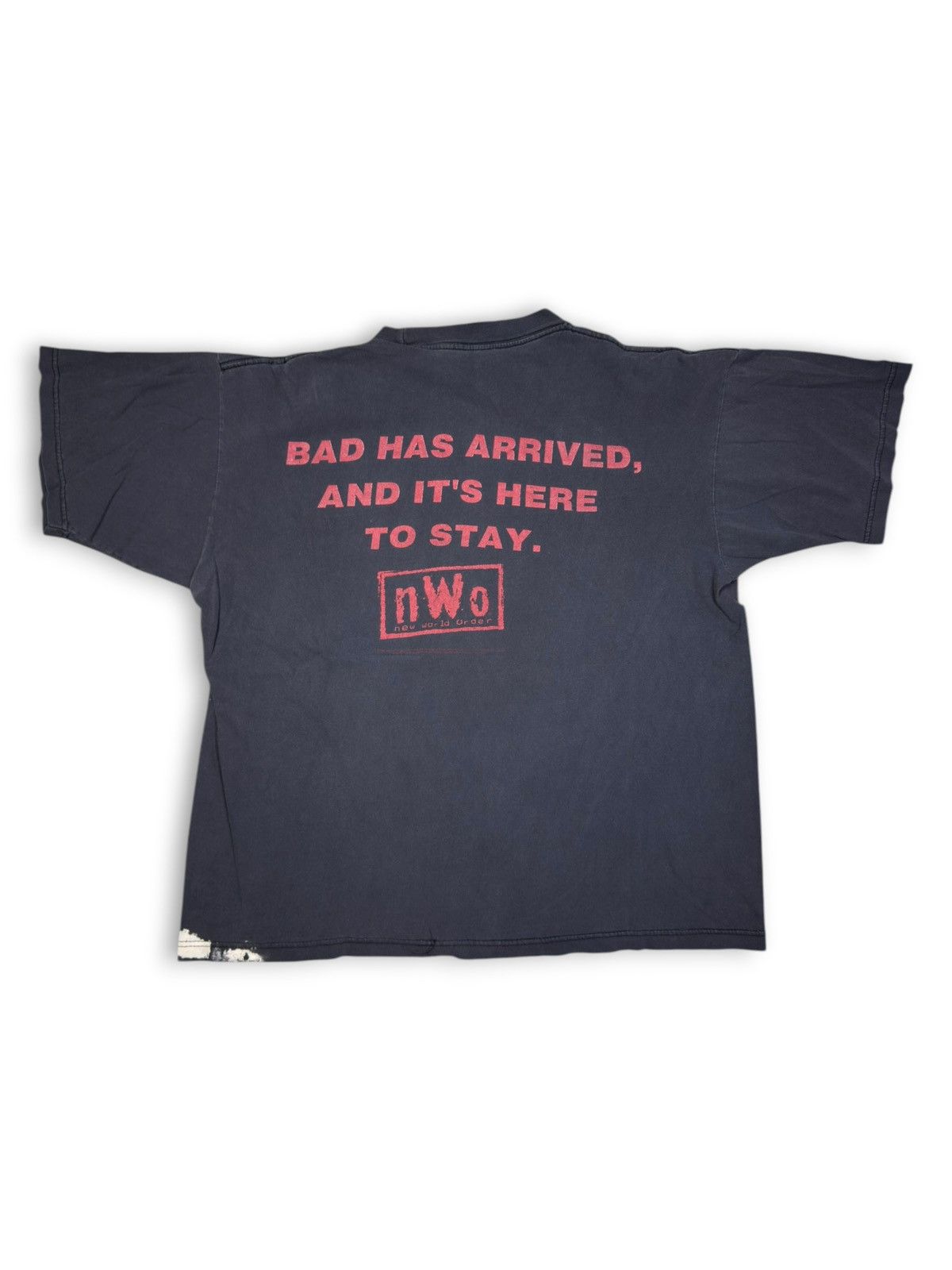 WCW/nWo *RARE* 1990s 90s NWO NEW WORLD ORDER BOXY DISTRESSED FADED Size US L / EU 52-54 / 3 - 7 Thumbnail