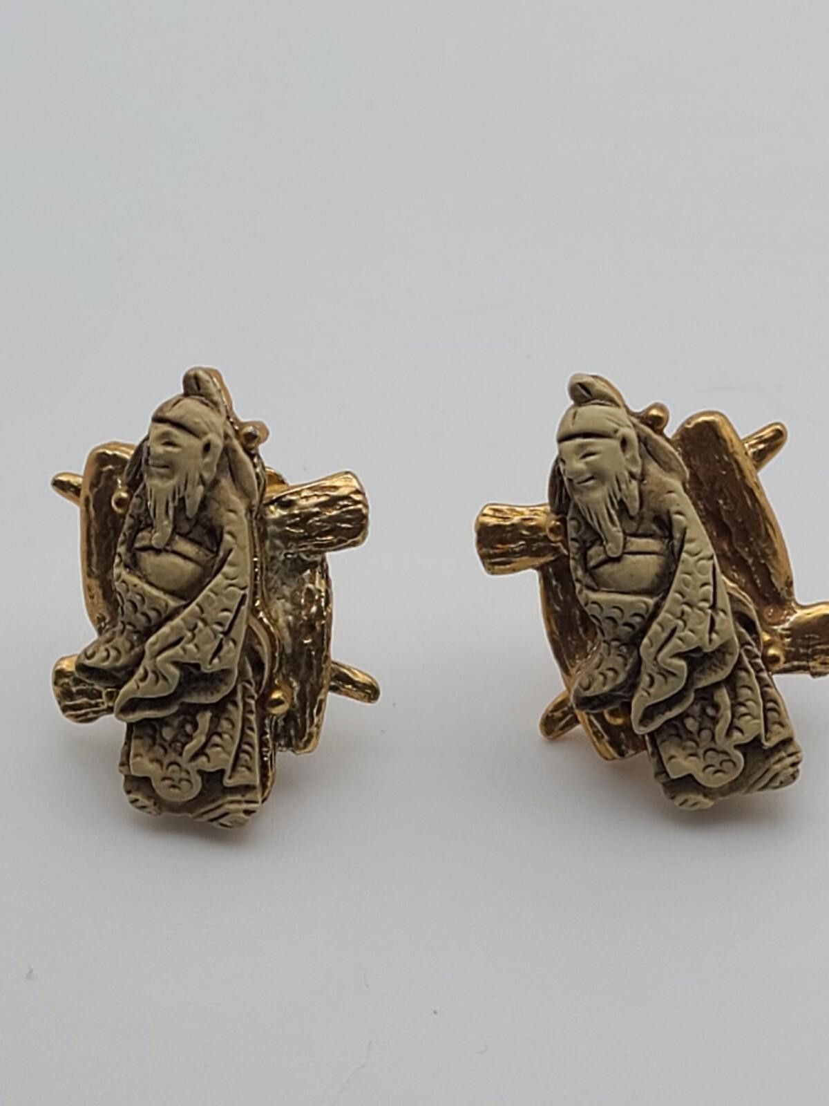 RAGEBLUE Rare Vintage Colco Asian-Themed Earrings Signed Size ONE SIZE - 1 Thumbnail