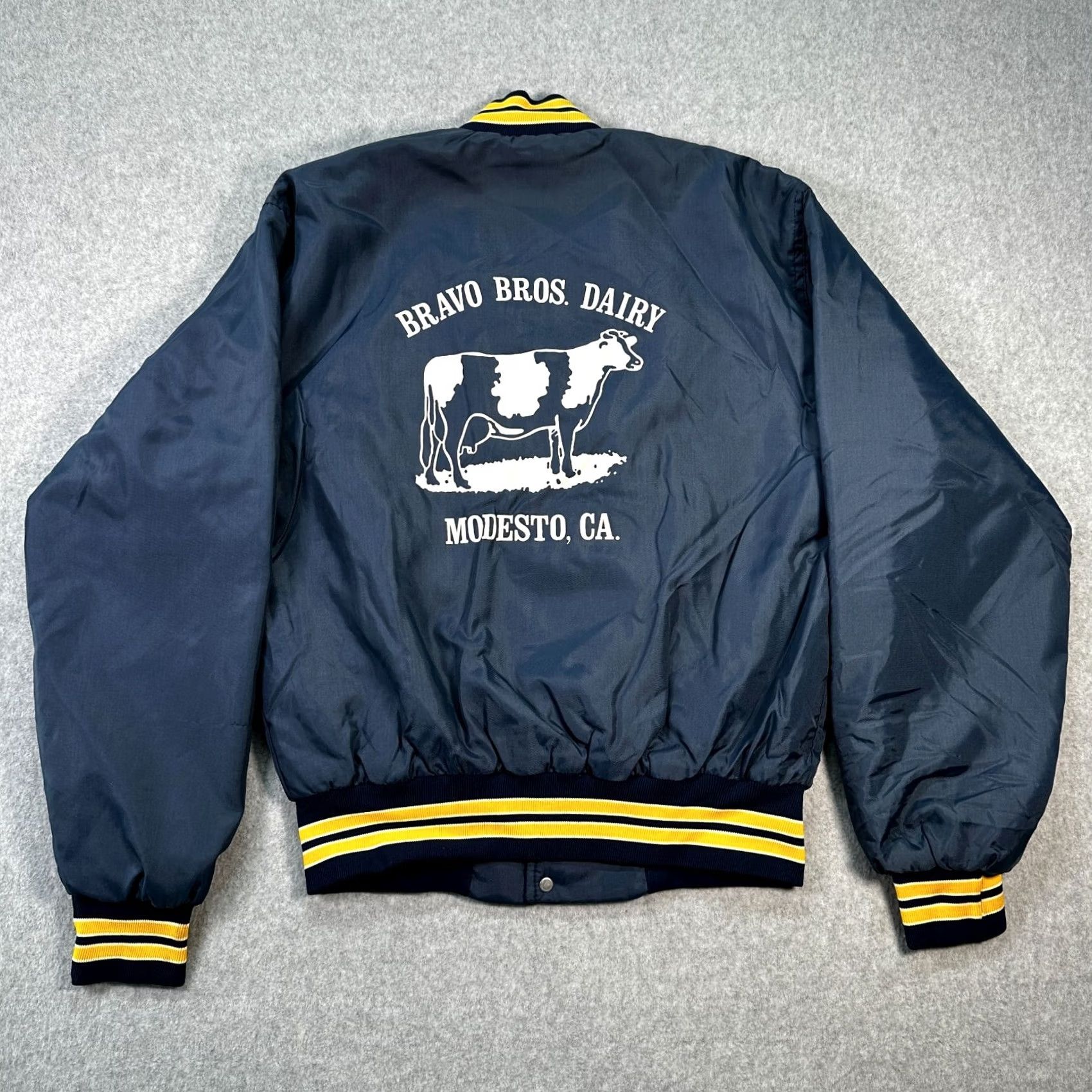Vintage West Wind Jose Bomber Jacket Blue Men's Medium Long Sleeve Pockets Size US M / EU 48-50 / 2 - 2 Thumbnail
