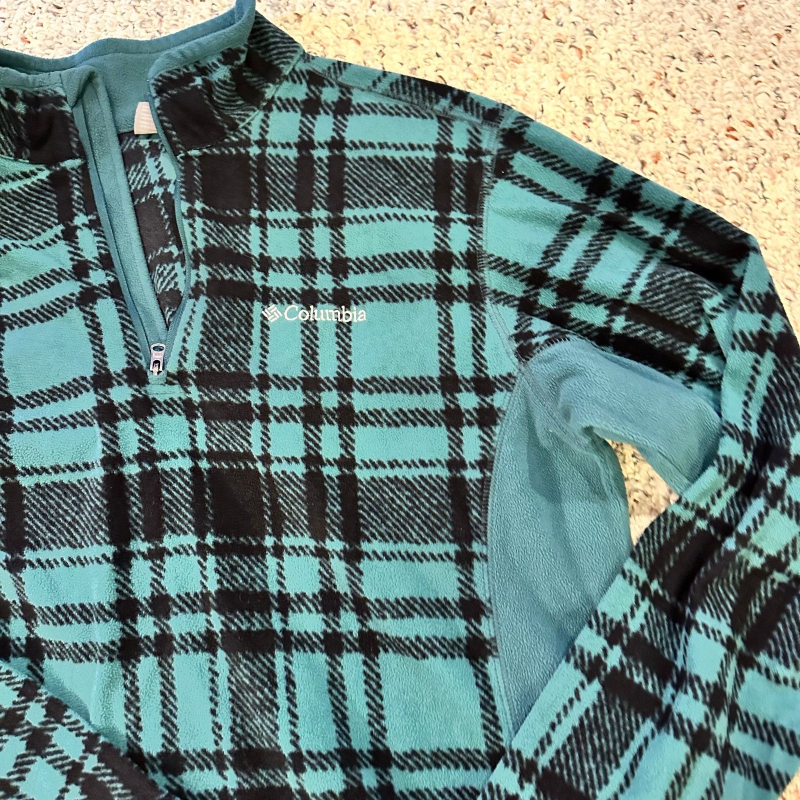 Columbia Columbia S 1/4 Fleece Sweater Plaid Green Lightweight Top Size US S / EU 44-46 / 1 - 7 Thumbnail