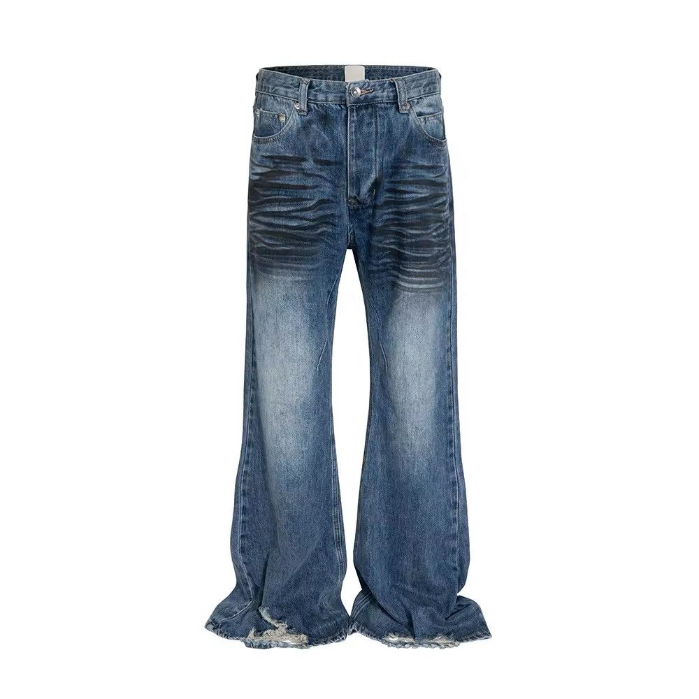 Jean Blue Distressed Boot Cut Jean Size US 31 - 2 Thumbnail