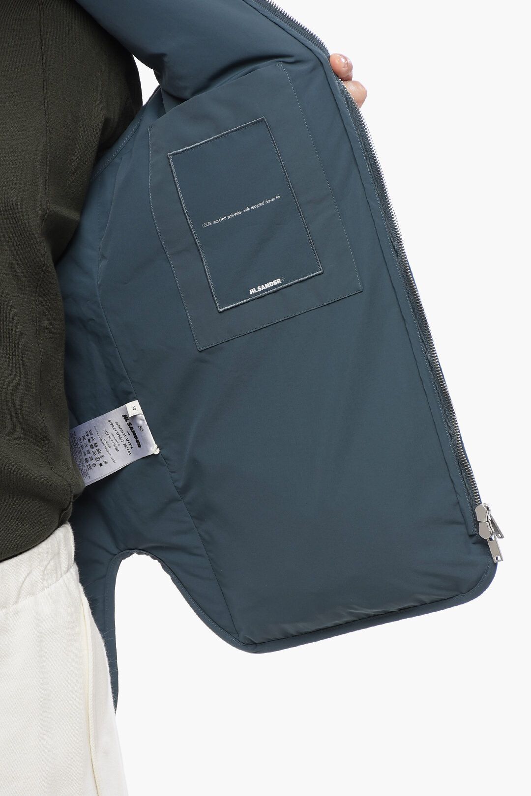 Jil Sander og1mm0625 Waterproof Sleeveless Down Jacket in Blue Size US M / EU 48-50 / 2 - 5 Thumbnail