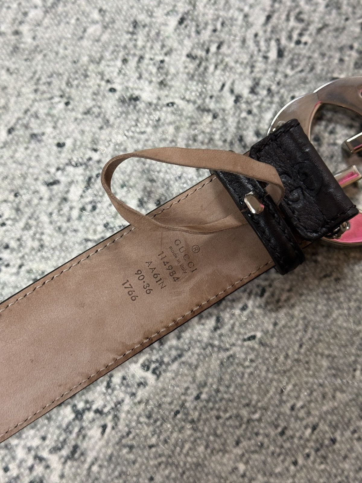 Gucci Gucci belt big buckle double G brown silver monogram Size 36 - 5 Thumbnail