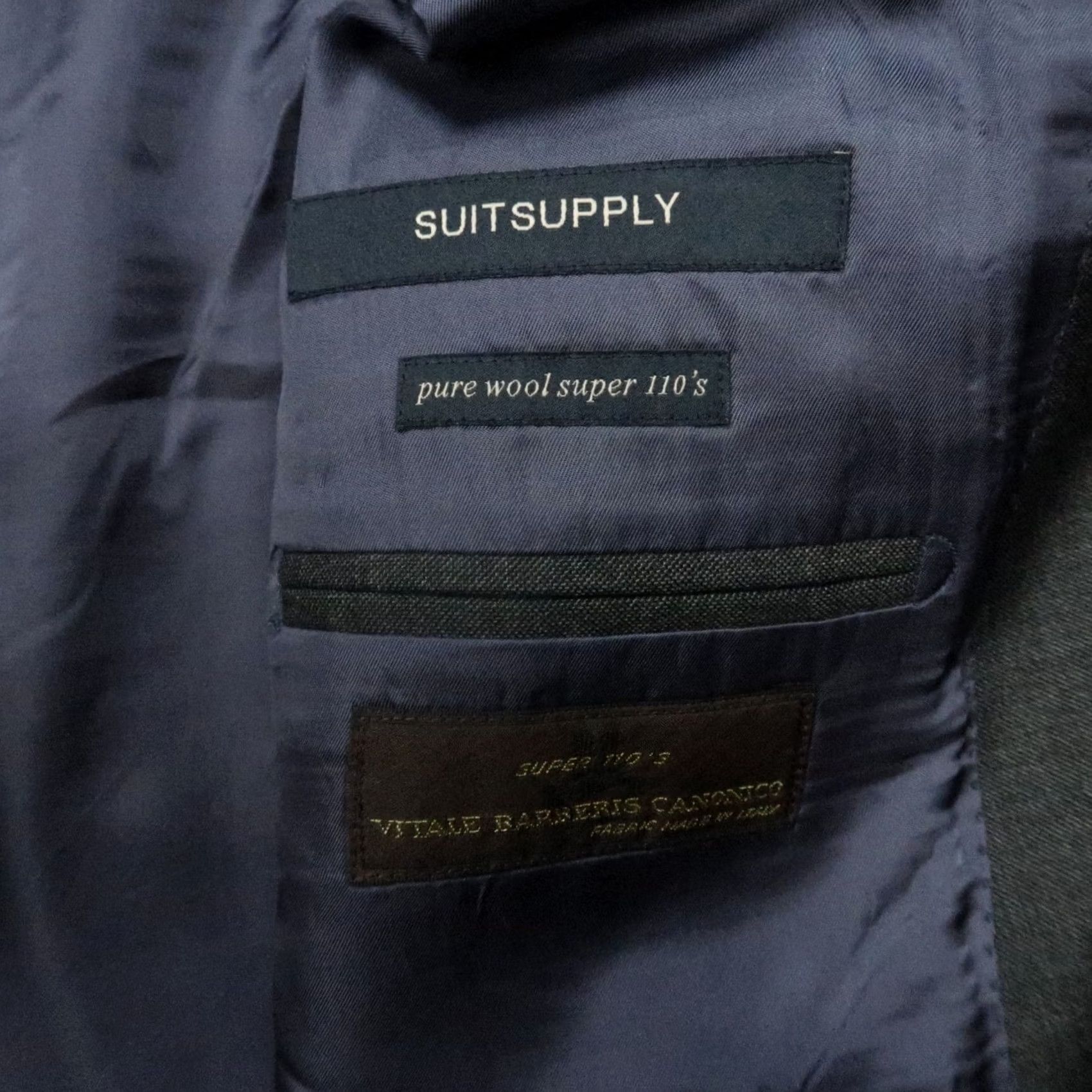 Suitsupply Suitsupply Jacket Mens 44R Gray Napoli Vitale Barberis Canonico Super 110s Wool Jacket/Coat Solid Notch Lapel 2 Piece Regular Slim? Size 44R - 4 Thumbnail