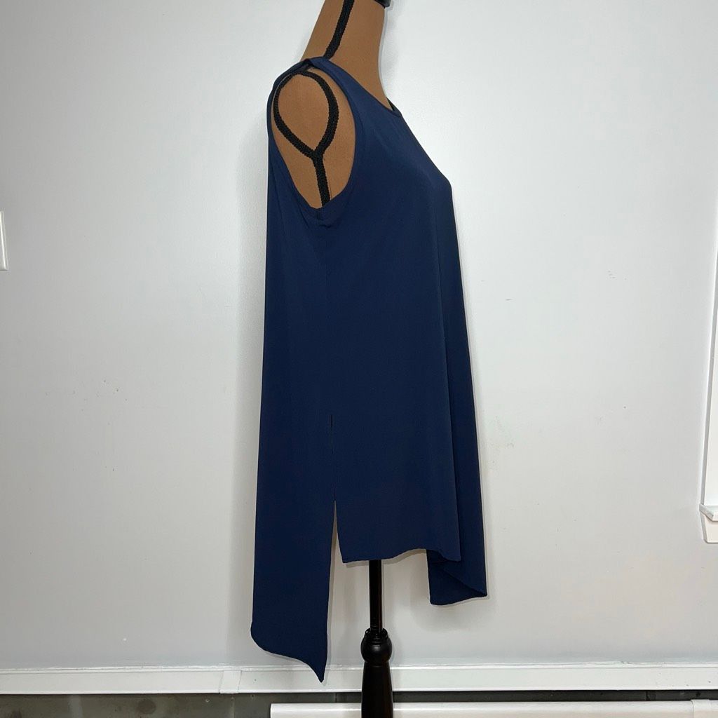 SSENSE Spense Asymmetrical Navy Blue Sleeveless Tunic Tank Top Blou Size M / US 6-8 / IT 42-44 - 4 Thumbnail