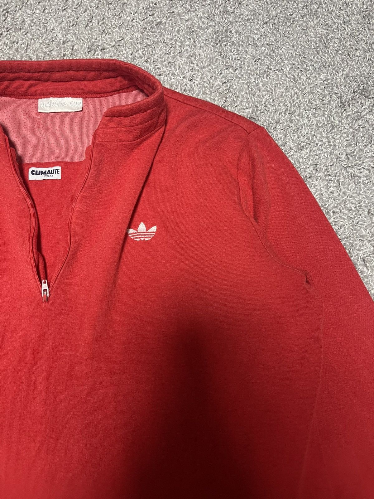 Adidas Adidas Vintage Climalite Red West Germany Zip Pullover Size US L / EU 52-54 / 3 - 3 Thumbnail