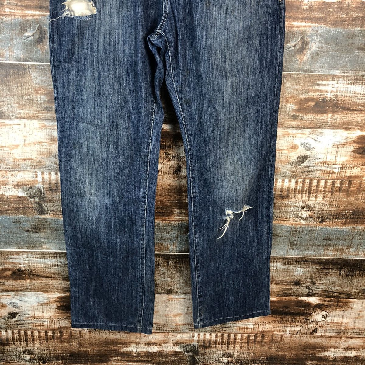 Seven 7 DL Seven 7 Blue Distressed Denim Pants #C204 Size US 32 / EU 48 - 3 Thumbnail