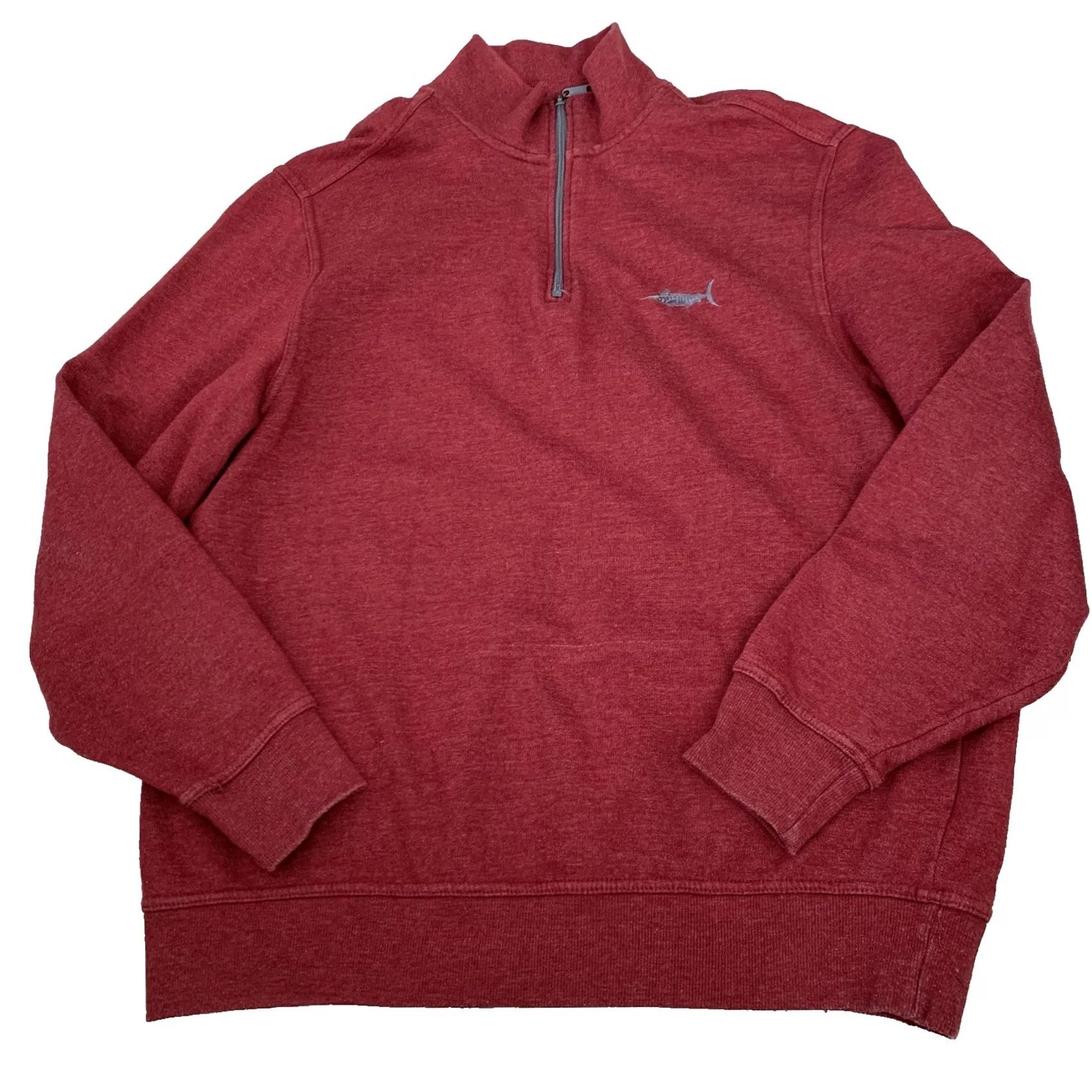 Panama Jack Panama Jack Sweatshirt Mens Large 1/4 Zip Mock Neck Pullover Red Fish Logo Tropical Beach Cotton Blend Fleece Regular Warm Busy 27.5 Size US L / EU 52-54 / 3 - 3 Thumbnail