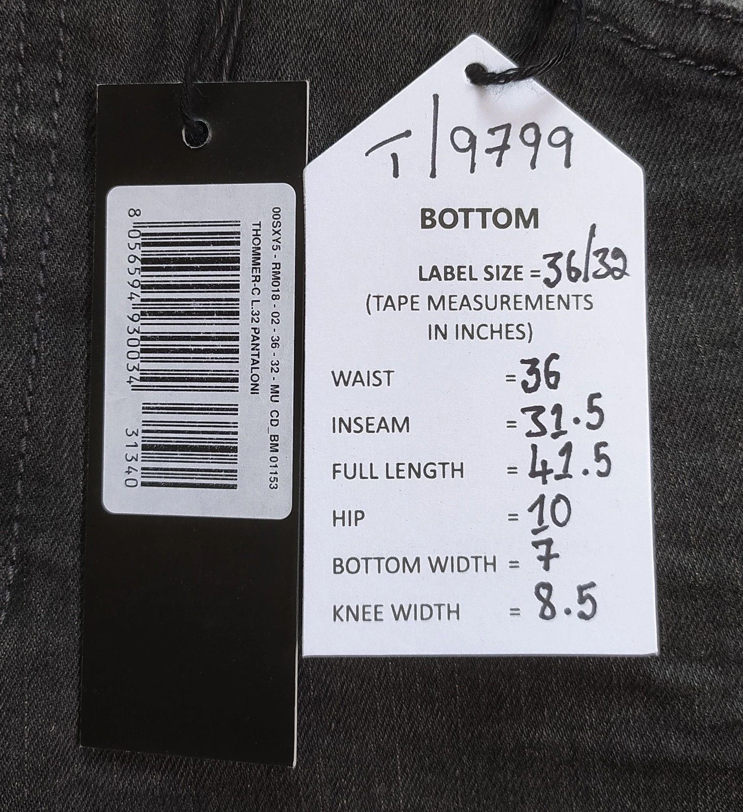 Diesel Diesel THOMMER-C L.32 MENS JEANS T/9799 Size US 36 / EU 52 - 6 Thumbnail