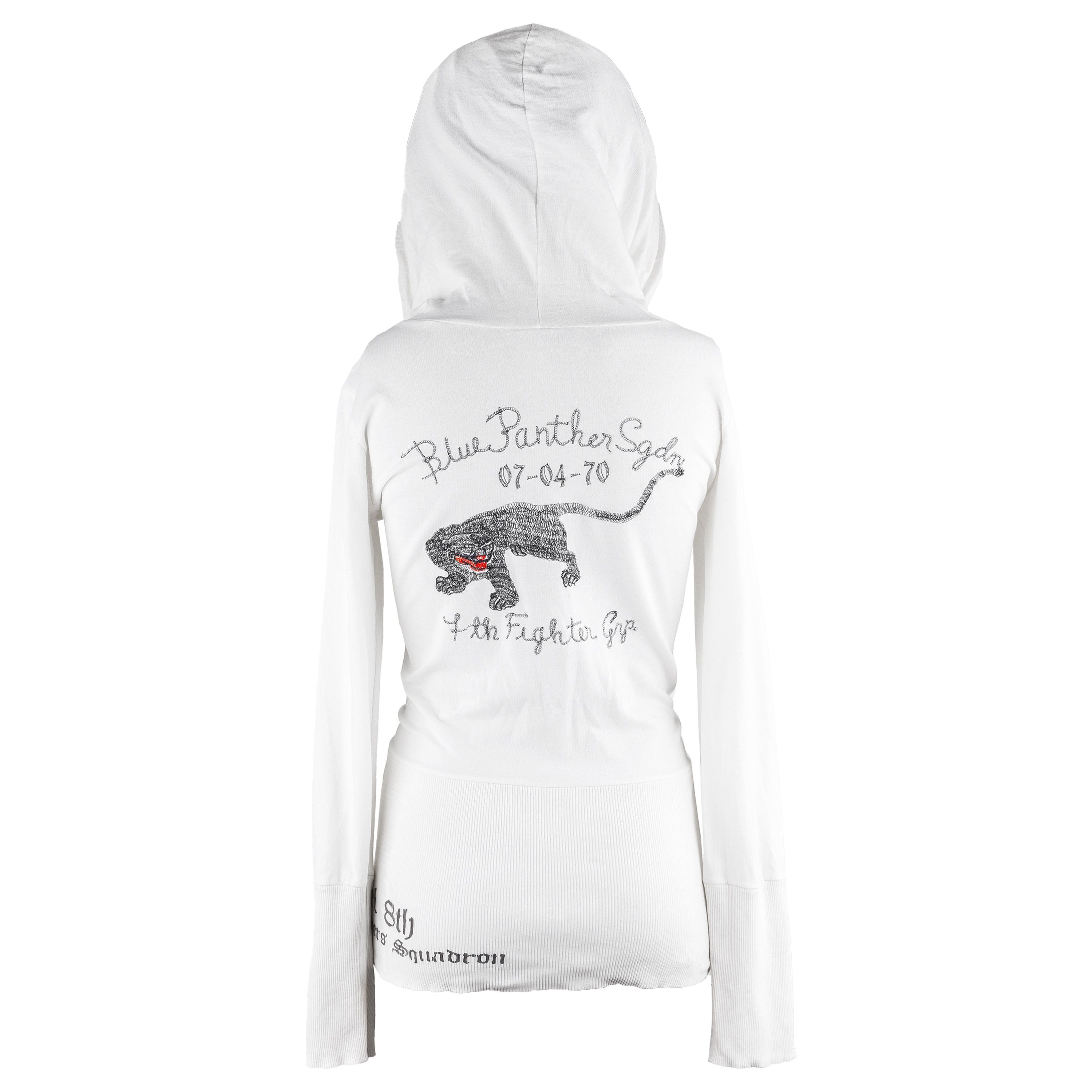 Diesel Diesel Vintage Panther White Hooded Jacket (S) Size S / US 4 / IT 40 - 1 Thumbnail