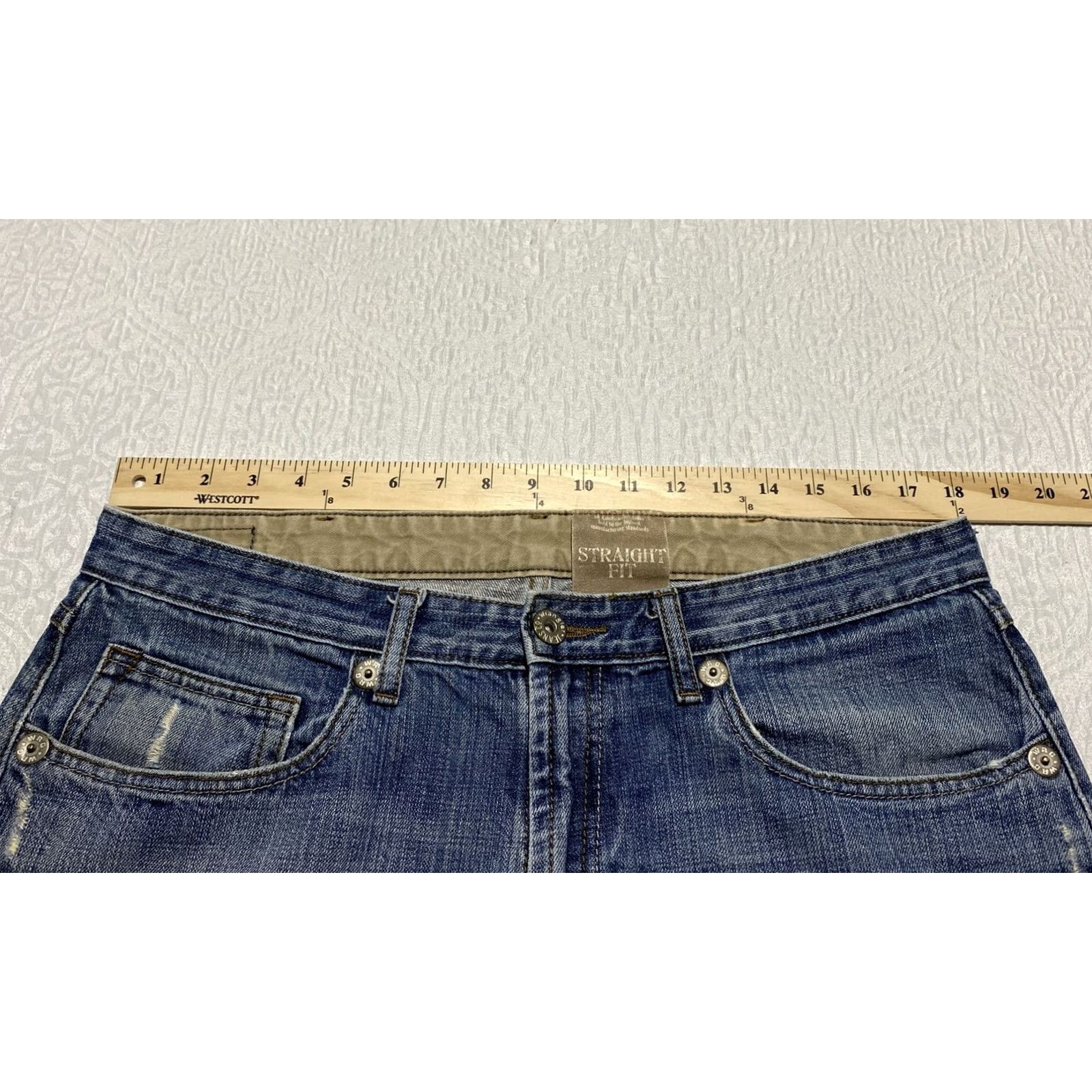 Wrangler VINTAGE Wrangler Jeans Co Straight Fit 36x30 Denim Blue Distressed Mens Jeans Size US 36 / EU 52 - 6 Thumbnail