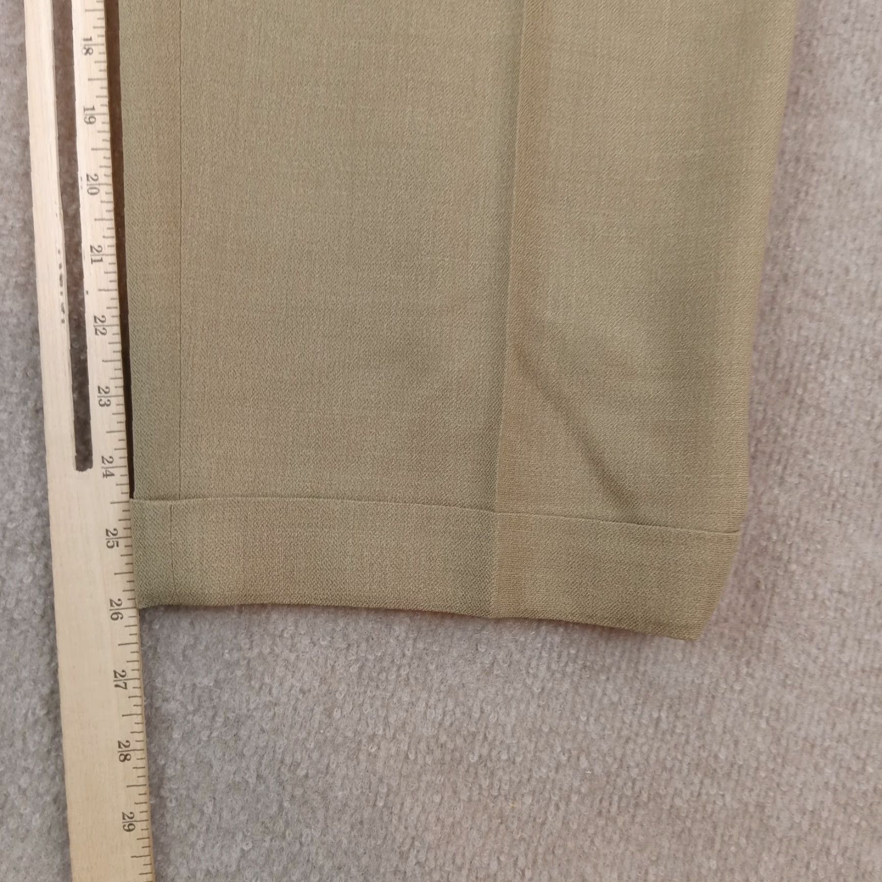 Vintage Ballin Mens Chino Pants Beige 38 Regular Straight Leg Pleated Wool Blend Size US 38 / EU 54 - 3 Thumbnail