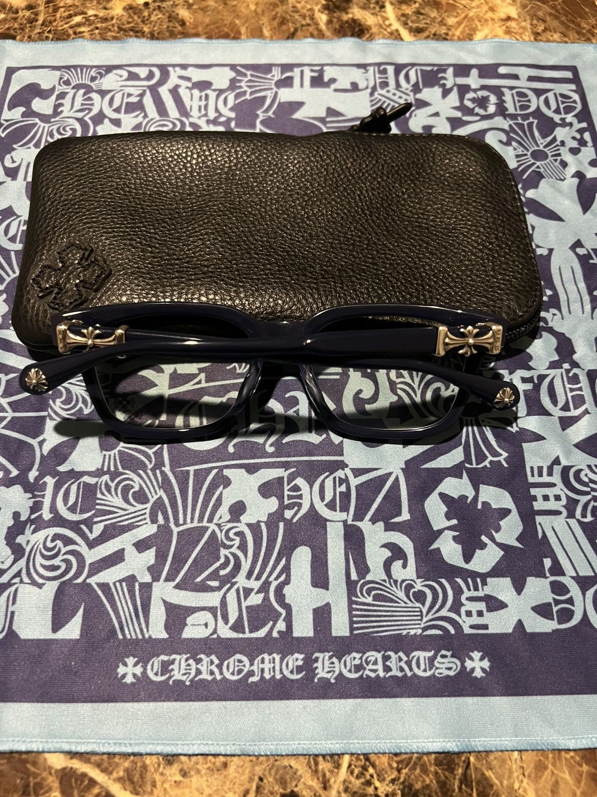 Chrome Hearts *SOLD* Chrome Hearts Cox Ucker Rare Blue Glasses Size ONE SIZE - 2 Thumbnail