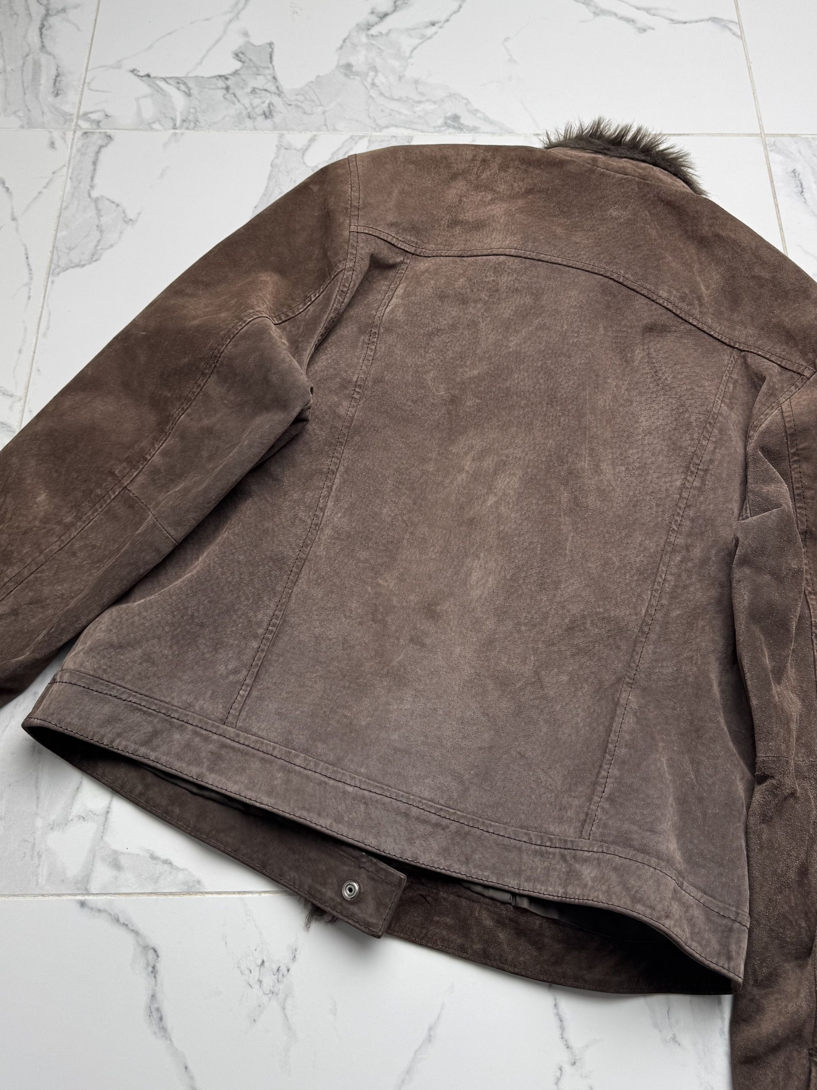 Japanese Brand Y2K Brown Suede Jacket Womens Faux Fur Trim Short Coat Y2K Size M / US 6-8 / IT 42-44 - 11 Thumbnail