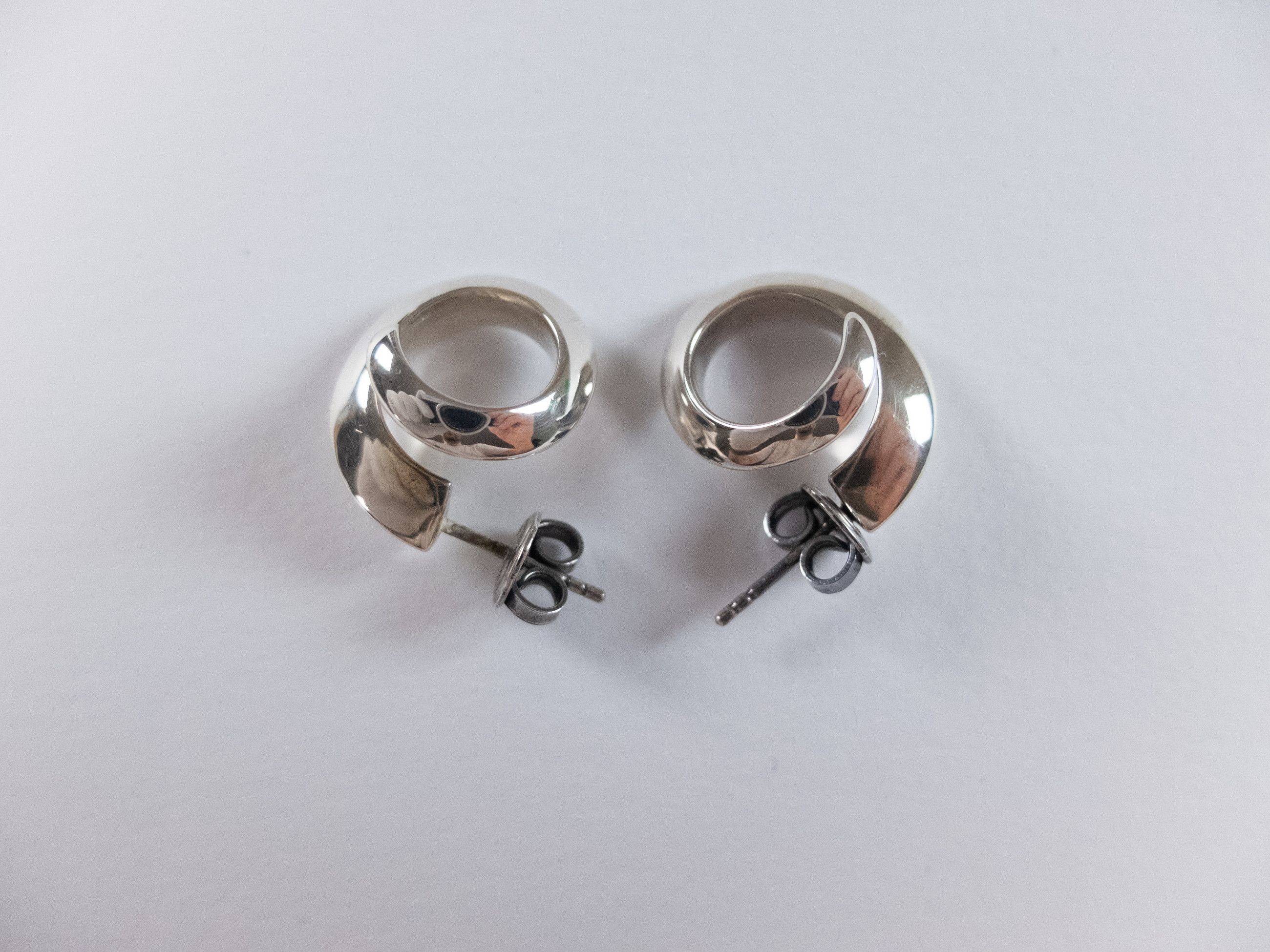 Bottega Veneta BOTTEGA VENETA Spiral Sterling silver hoop earrings q Size ONE SIZE - 2 Thumbnail