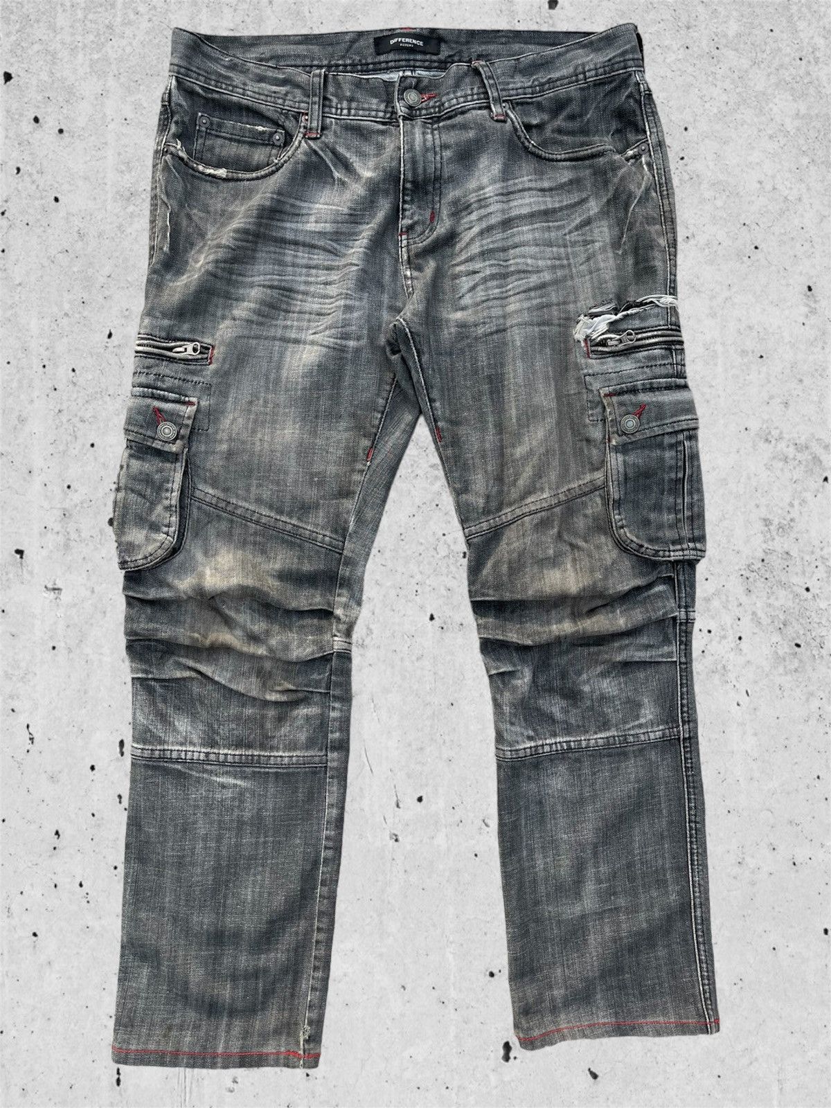 Designer × Jean 🔥 Difrrence Rupert Rusty Distressed Denim W35🔥 Size US 35 - 2 Thumbnail